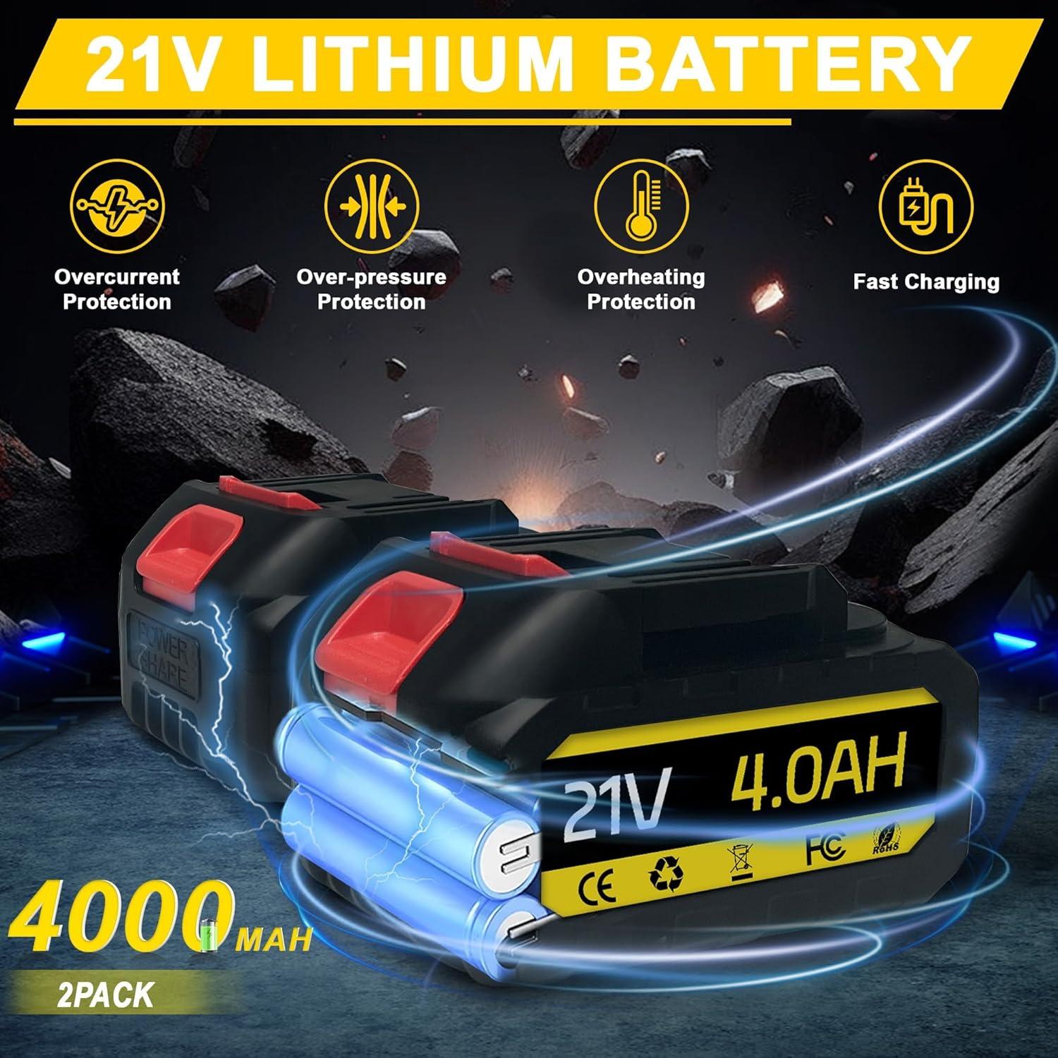 Llave de Impacto Inalámbrica RAYLEEY 1/2" 1000 Nm 3300 RPM