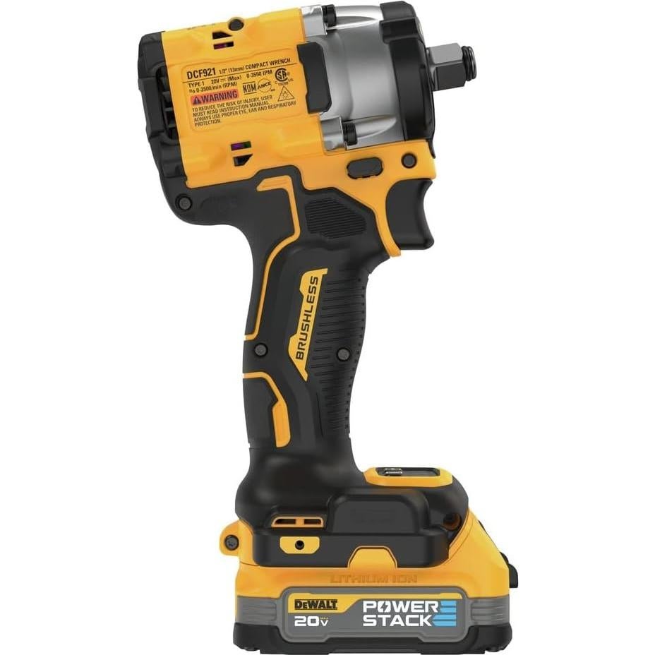 Llave de Impacto Inalámbrica Dewalt DCF921E1 20V 1/2" 406.9 Nm