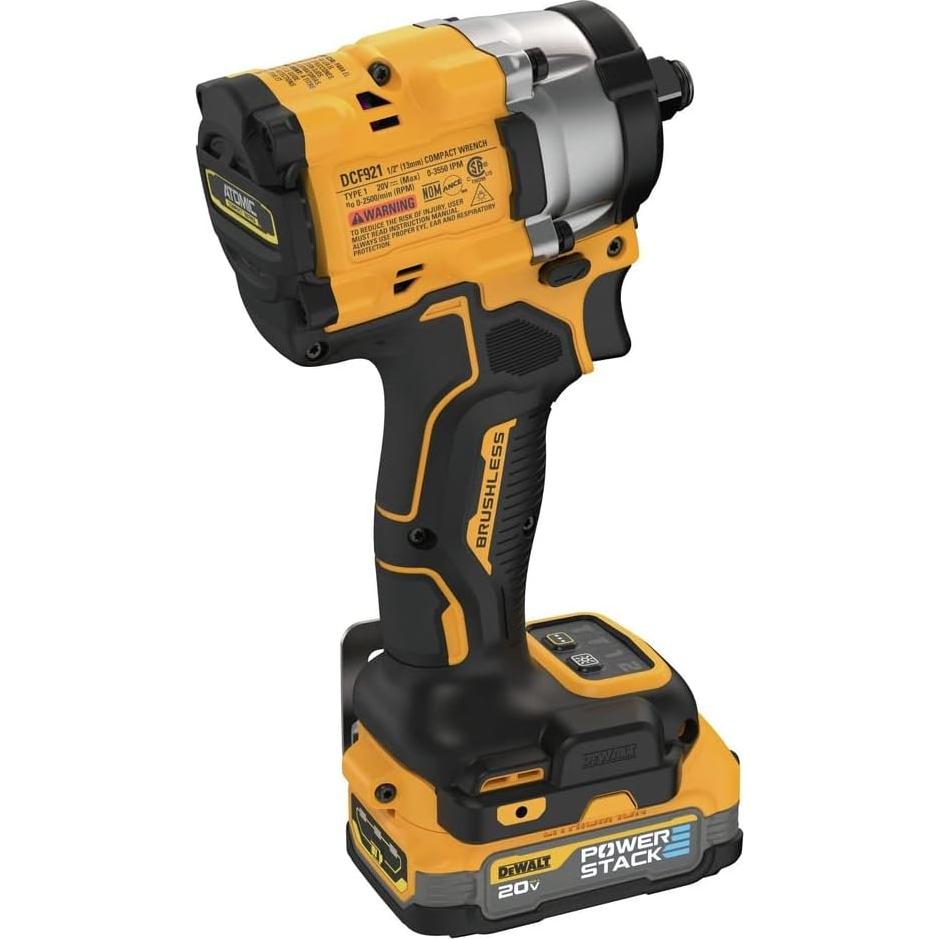 Llave de Impacto Inalámbrica Dewalt DCF921E1 20V 1/2" 406.9 Nm