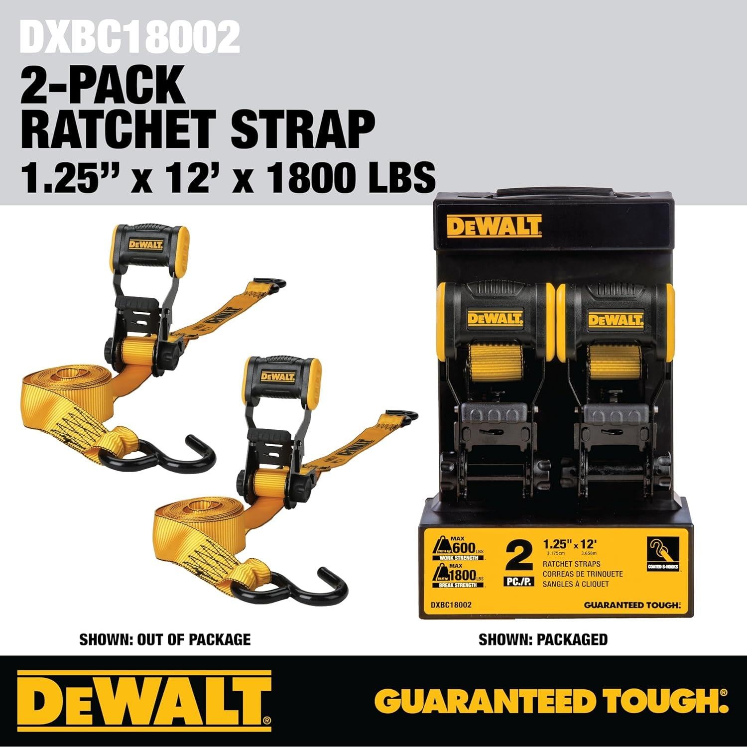 Correas de Amarre DEWALT DXBC18002 3.18 cm x 3.66 m 2 Unidades