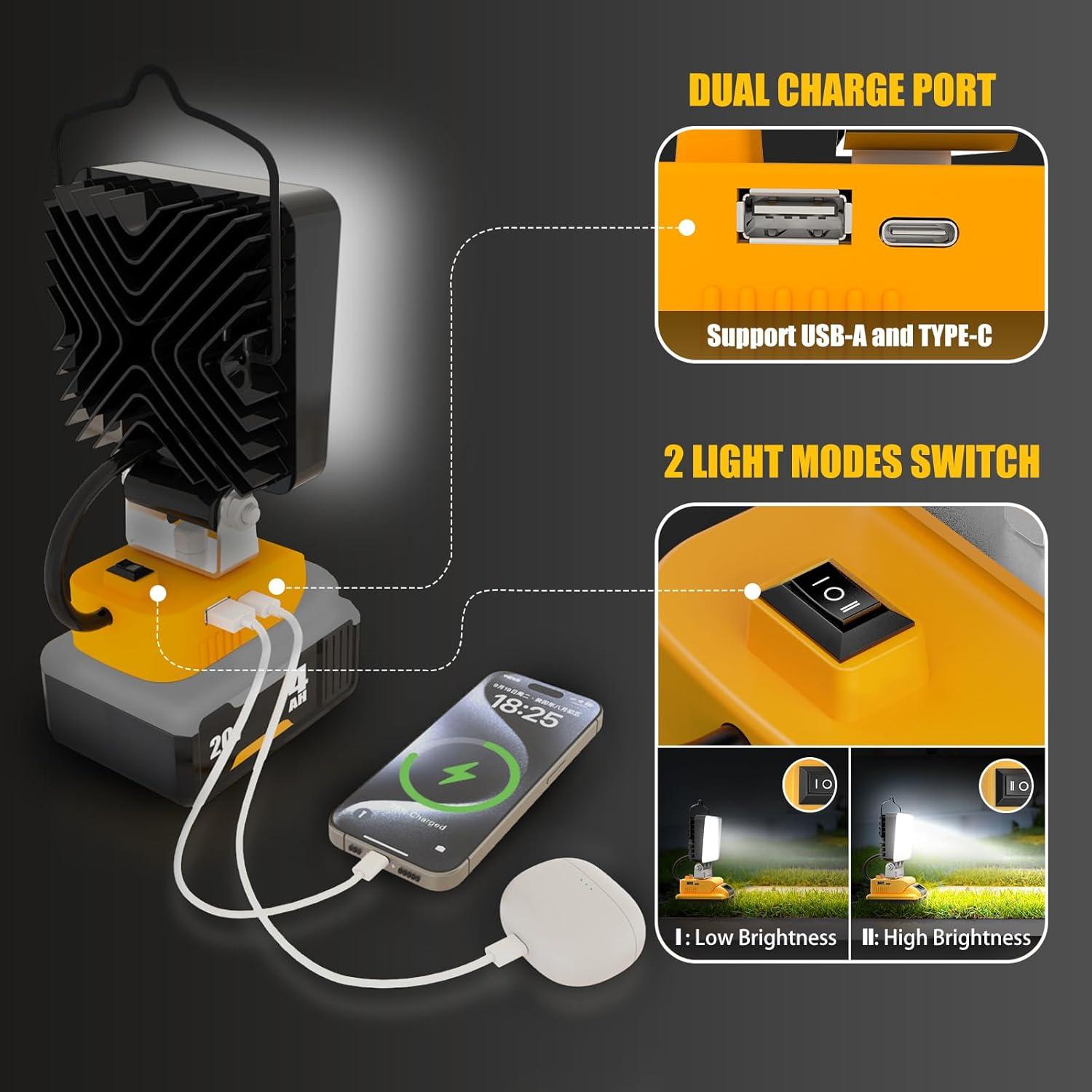 Luz de Trabajo LED Inalámbrica LANKA 10000LM 20V - 2 Pcs