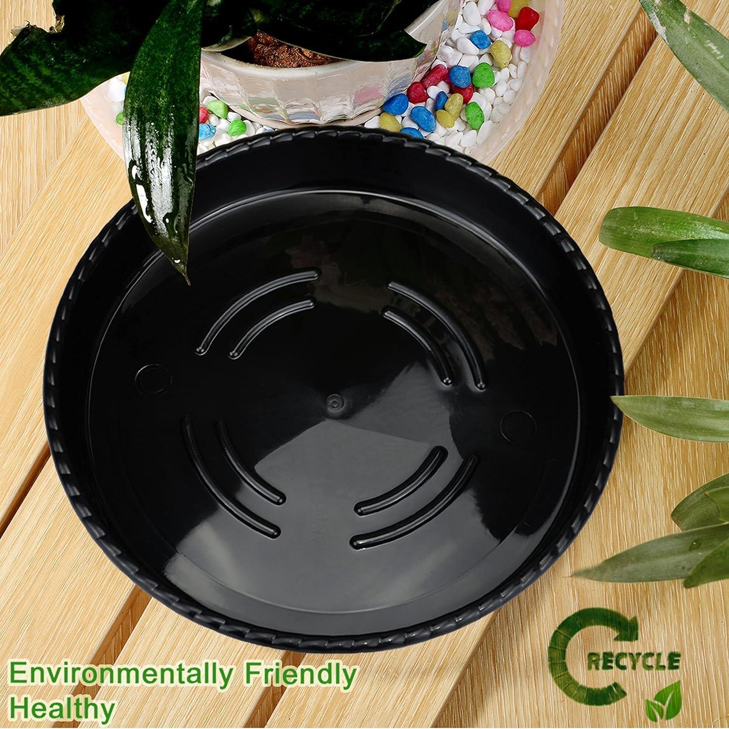 Bandejas de Goteo para Macetas SupKing 15.24 cm Negras - 6 Piezas