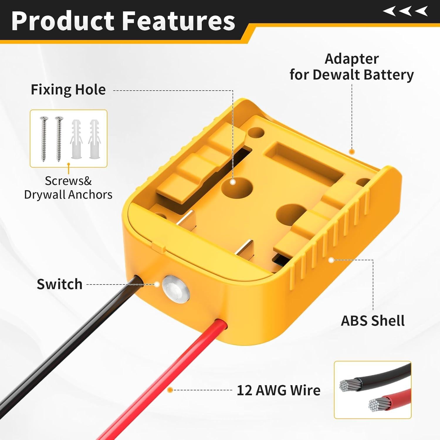 Adaptador de Batería Kzreect 20V con Interruptor y Protección