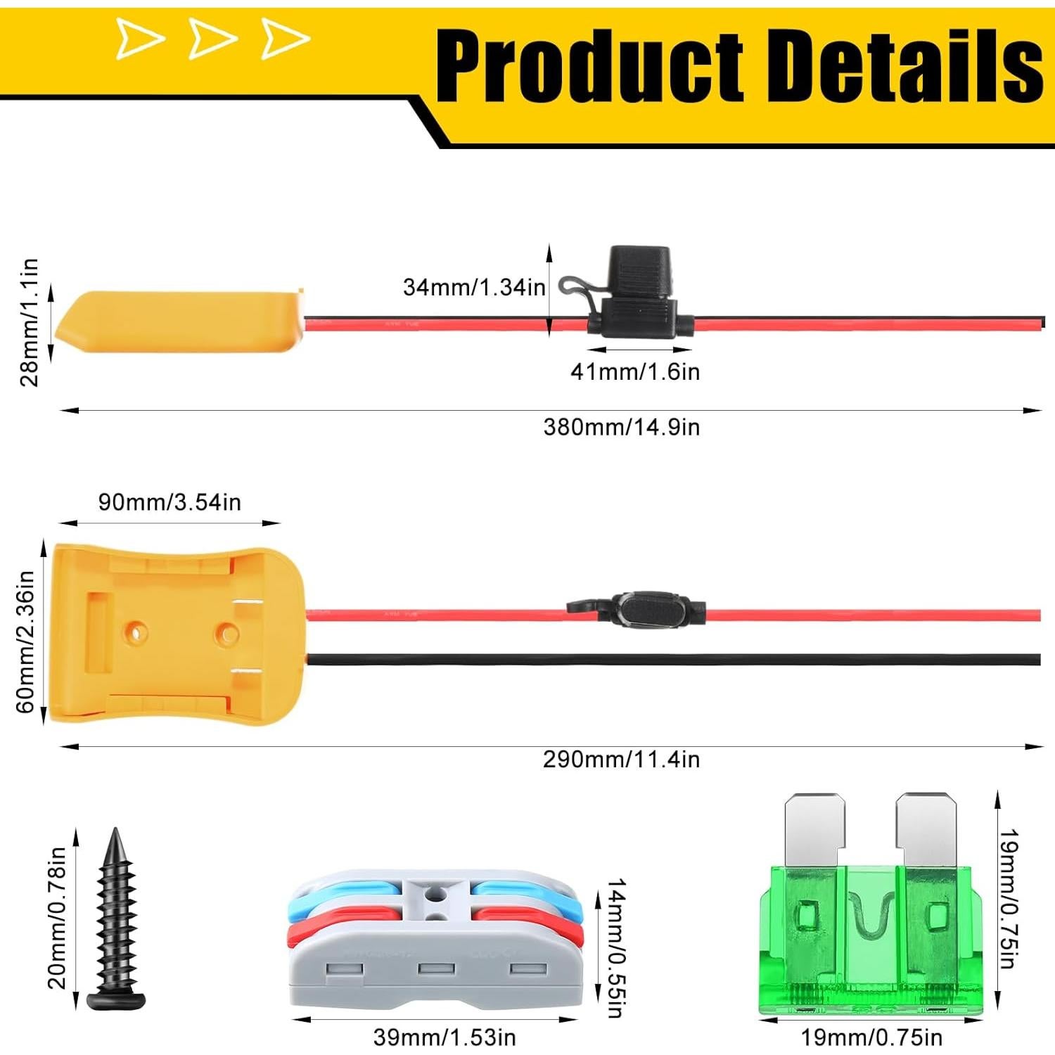 Adaptador de Batería Pickmesh 4 Pack Compatible Dewalt 20V