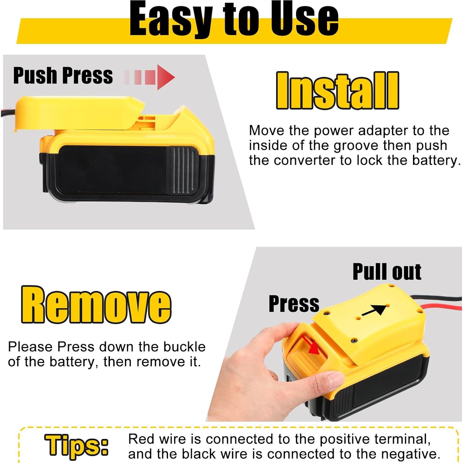 Adaptador de Batería Pickmesh 4 Pack Compatible Dewalt 20V