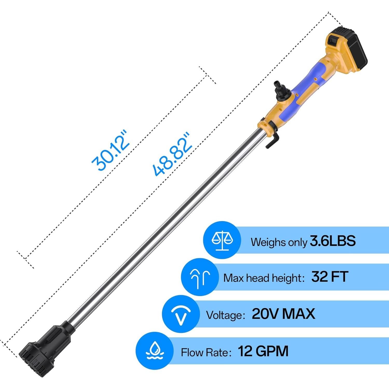 Bomba de Transferencia de Agua Inalámbrica Funnywhale 20V 720GPH