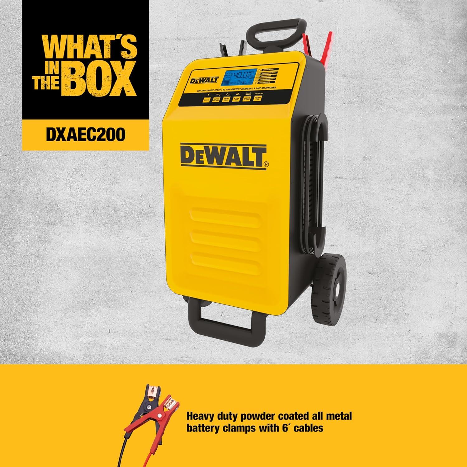 Cargador de Batería DeWalt DXAEC200 200A 40A 12V Portátil