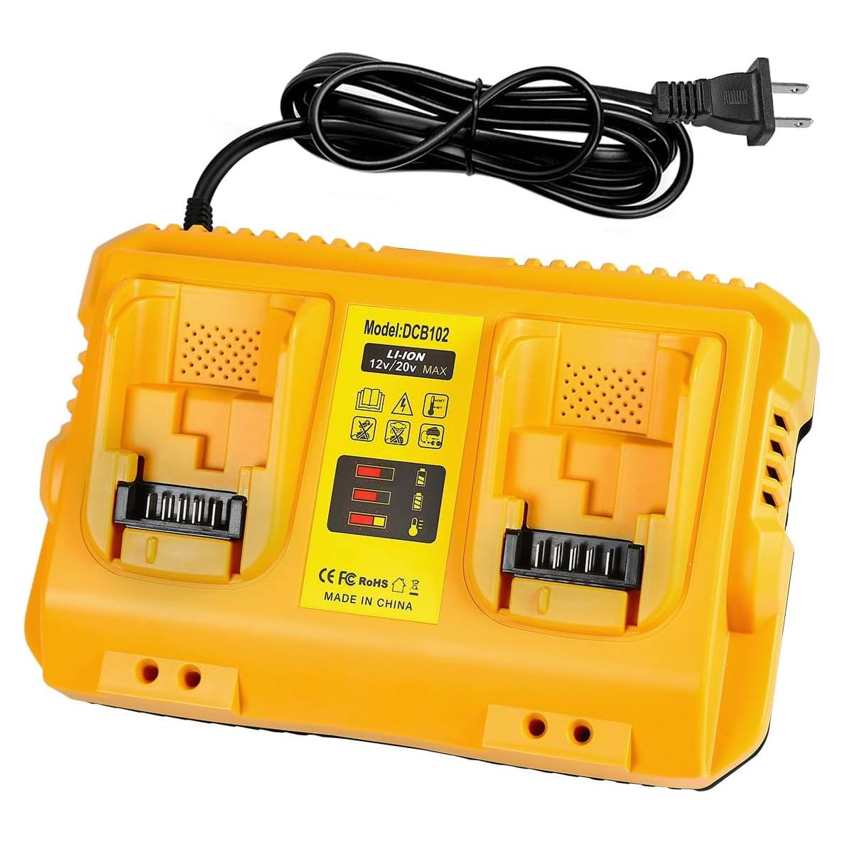 Cargador DCB102 COOMYXIN 20V MAX Doble Puerto para Dewalt
