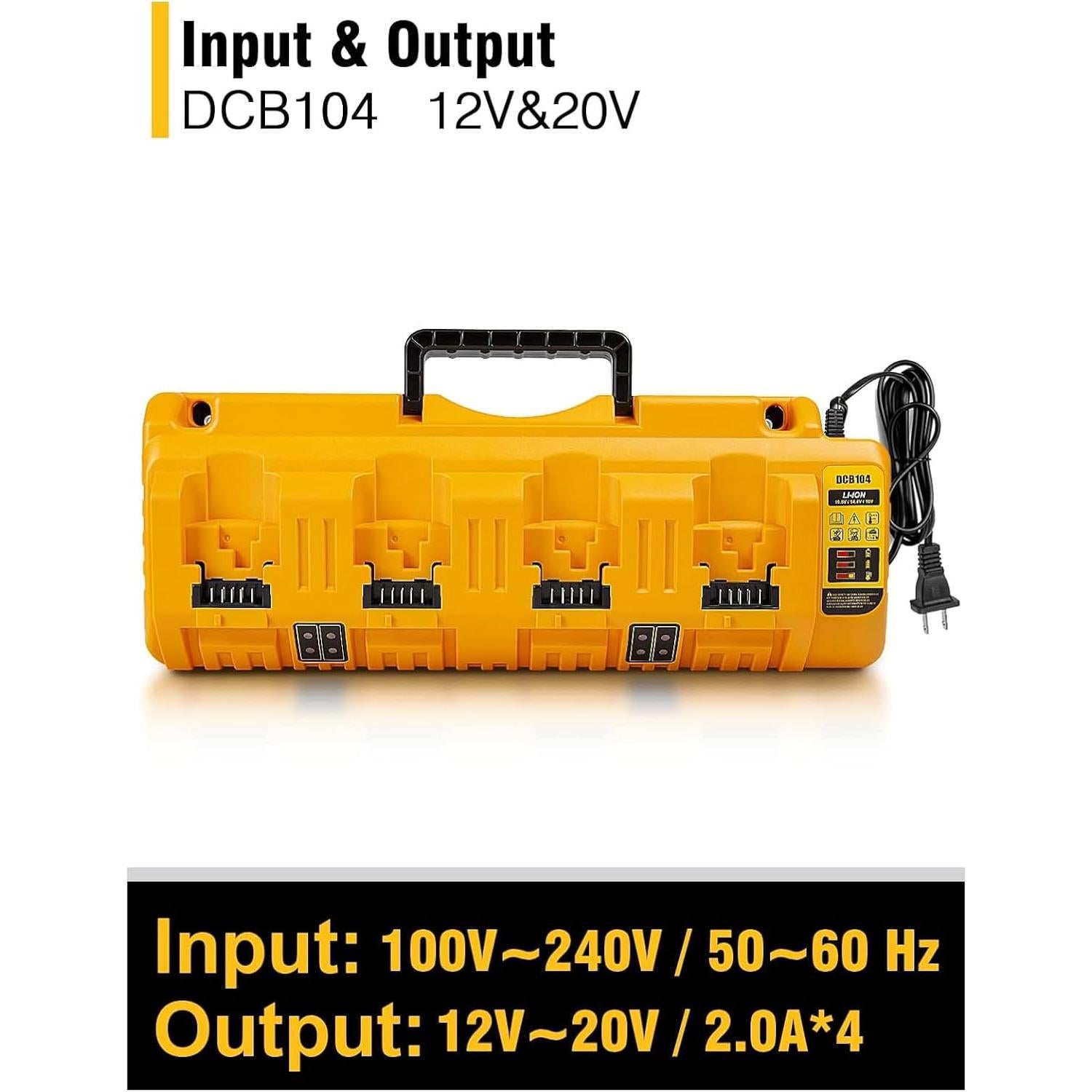 Cargador de Batería DCB104 COOMYXIN 20V MAX 4 Puertos USB