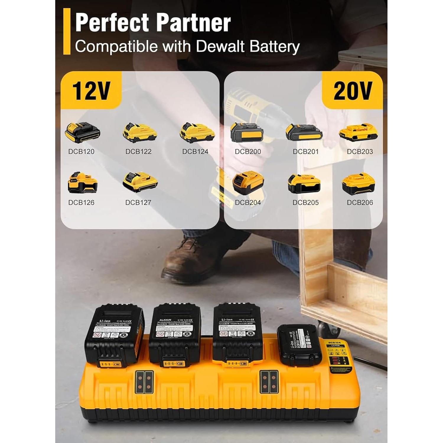 Cargador de Batería DCB104 COOMYXIN 20V MAX 4 Puertos USB