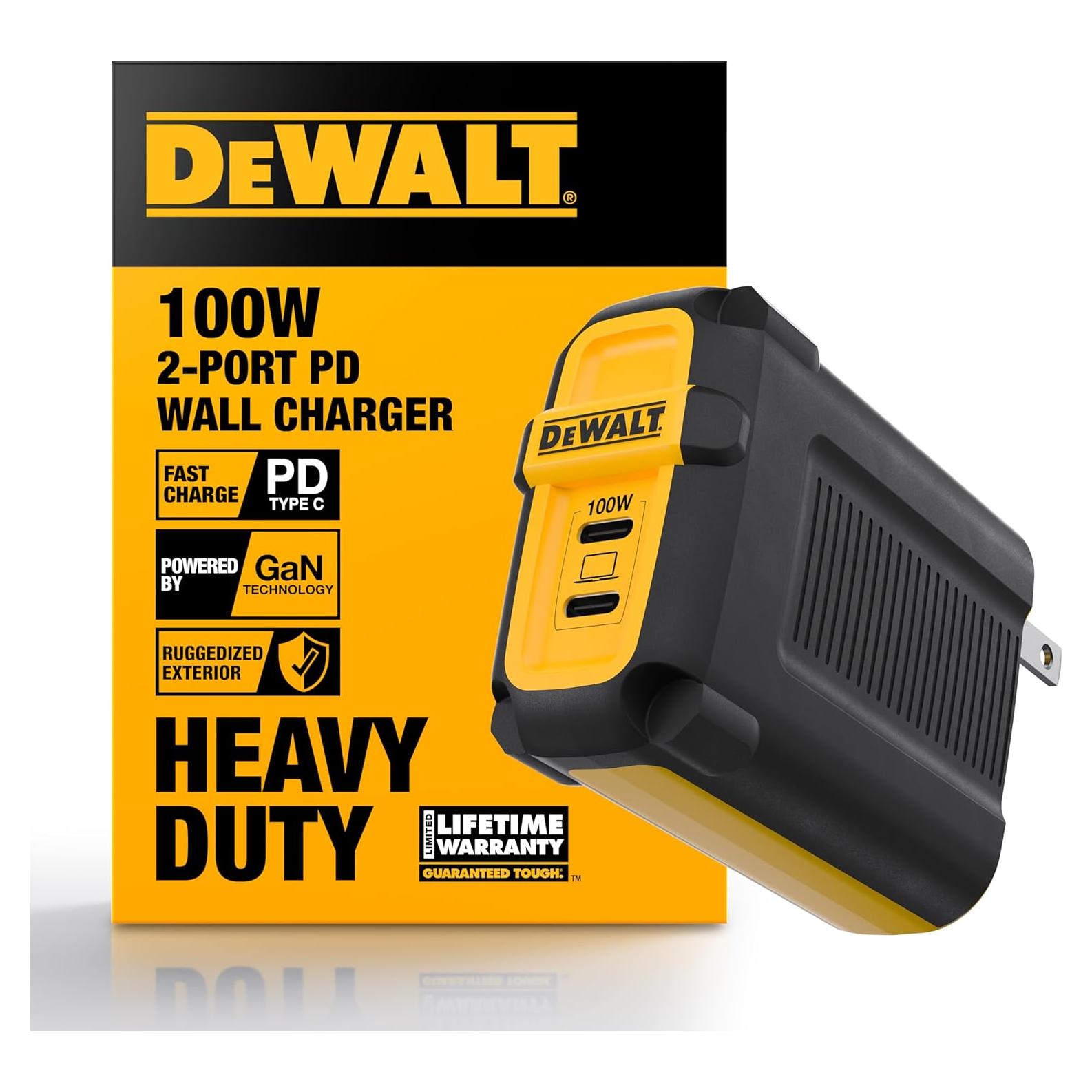 Cargador DEWALT 100W USB C GaN Carga Rápida para Laptops