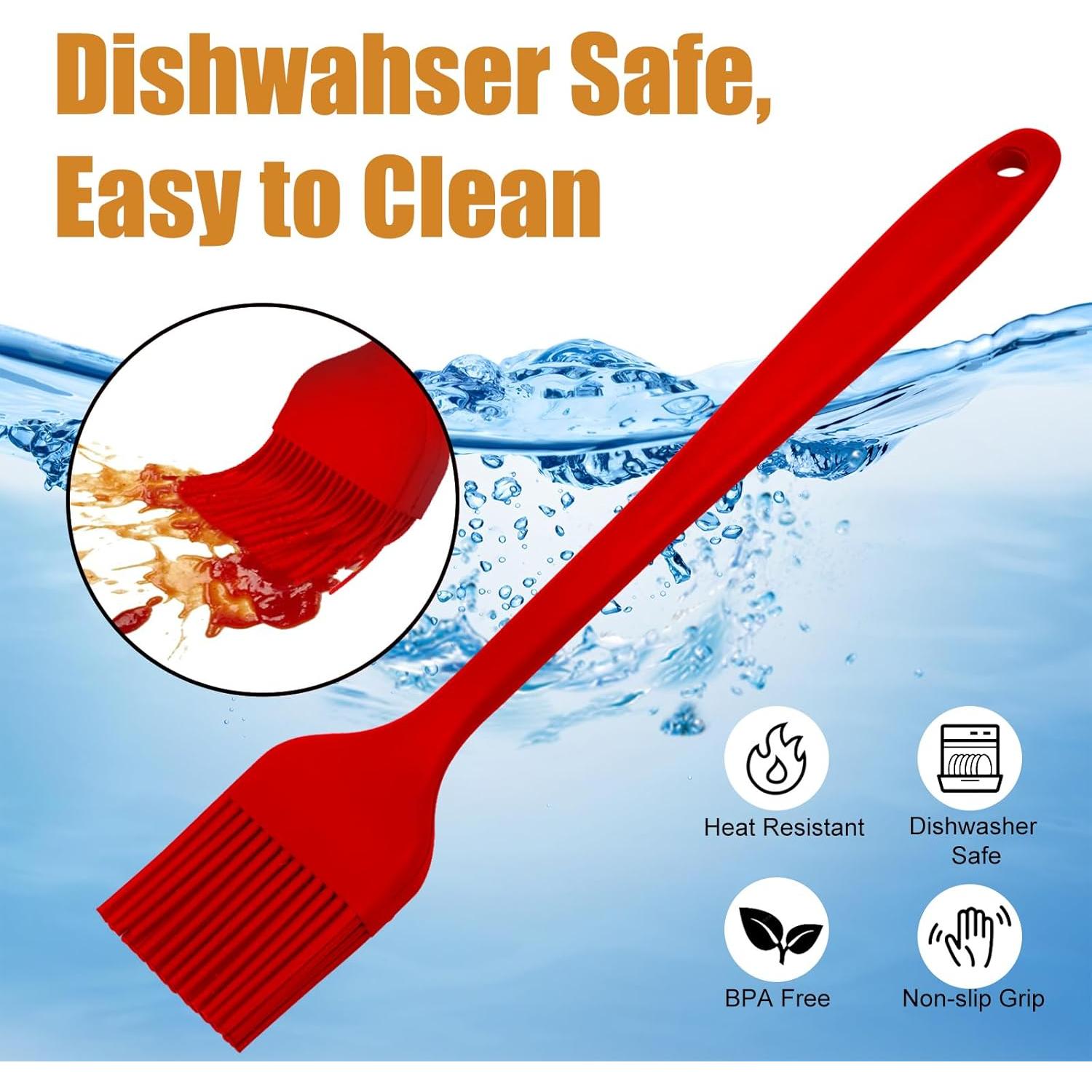 Brocha de Silicona KitsKap 2 Pcs para BBQ y Hornear Negra