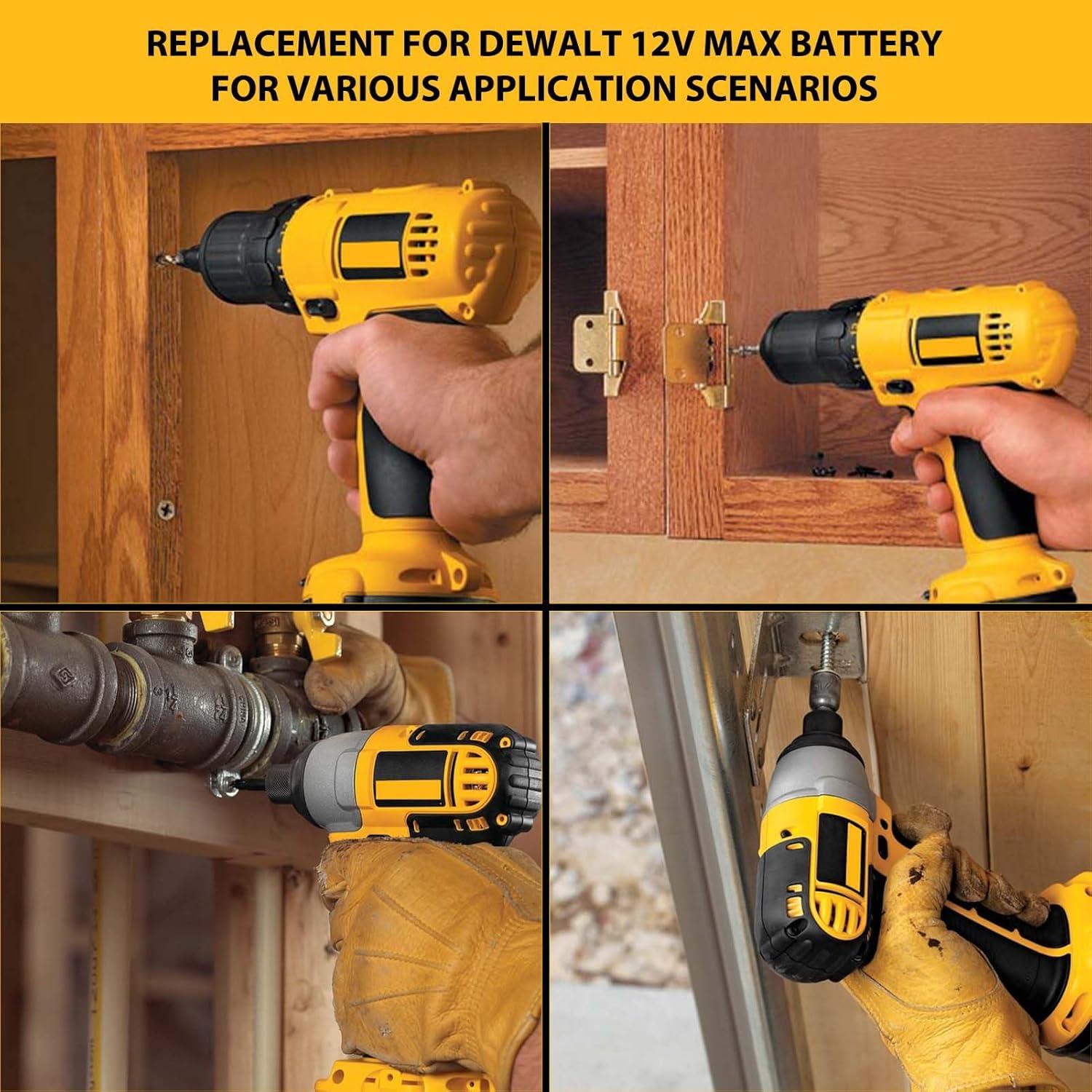 2 Baterías 4.8Ah 12V Ni-Mh Reemplazo DeWalt DC9071