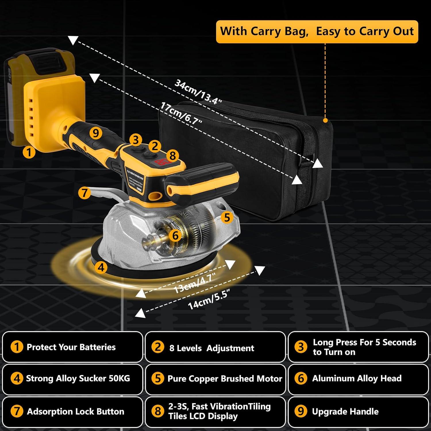 Máquina de Nivelación de Vibración de Azulejos Labfintom 20V
