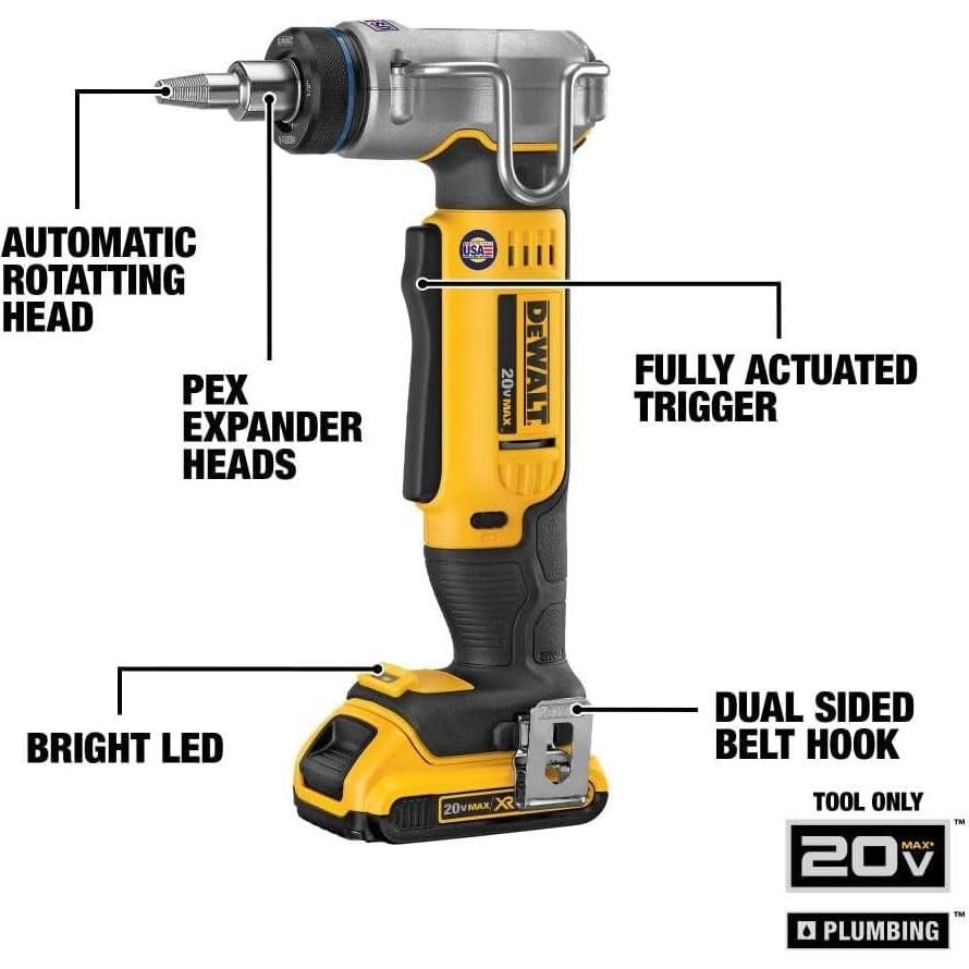 Expansora de PEX DEWALT DCE400B 20V MAX 0.95 a 2.54 cm