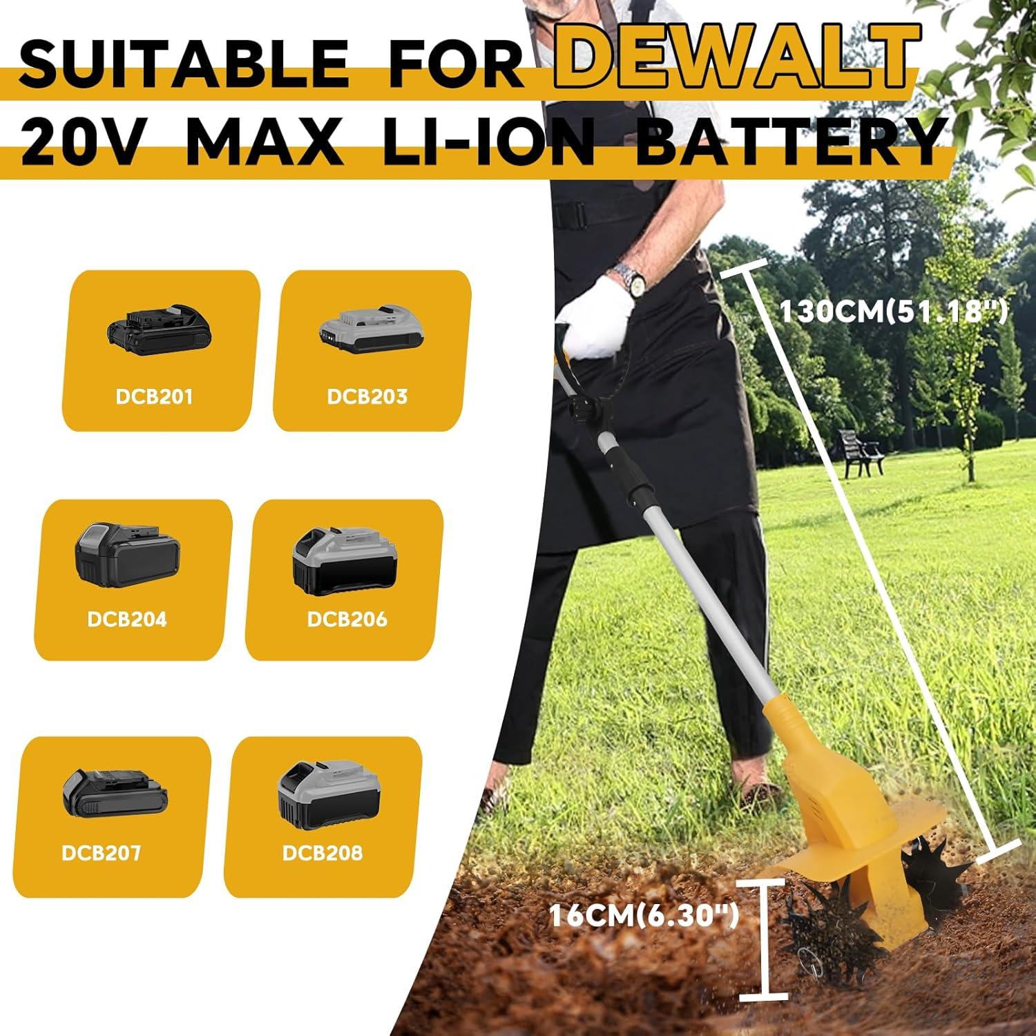 Cultivador Inalámbrico RexLeLXB 500W Dewalt 20V, 20cm Ancho
