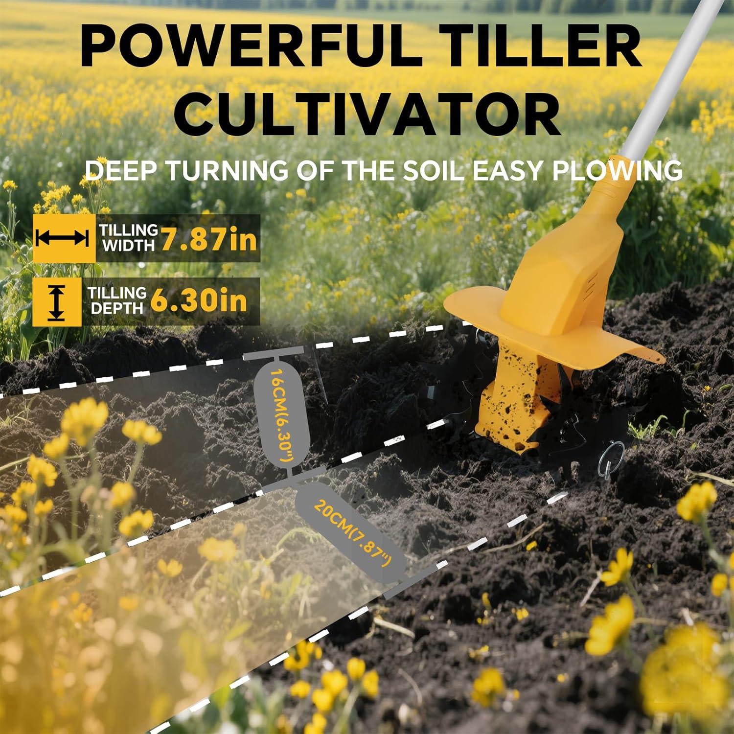 Cultivador Inalámbrico RexLeLXB 500W Dewalt 20V, 20cm Ancho