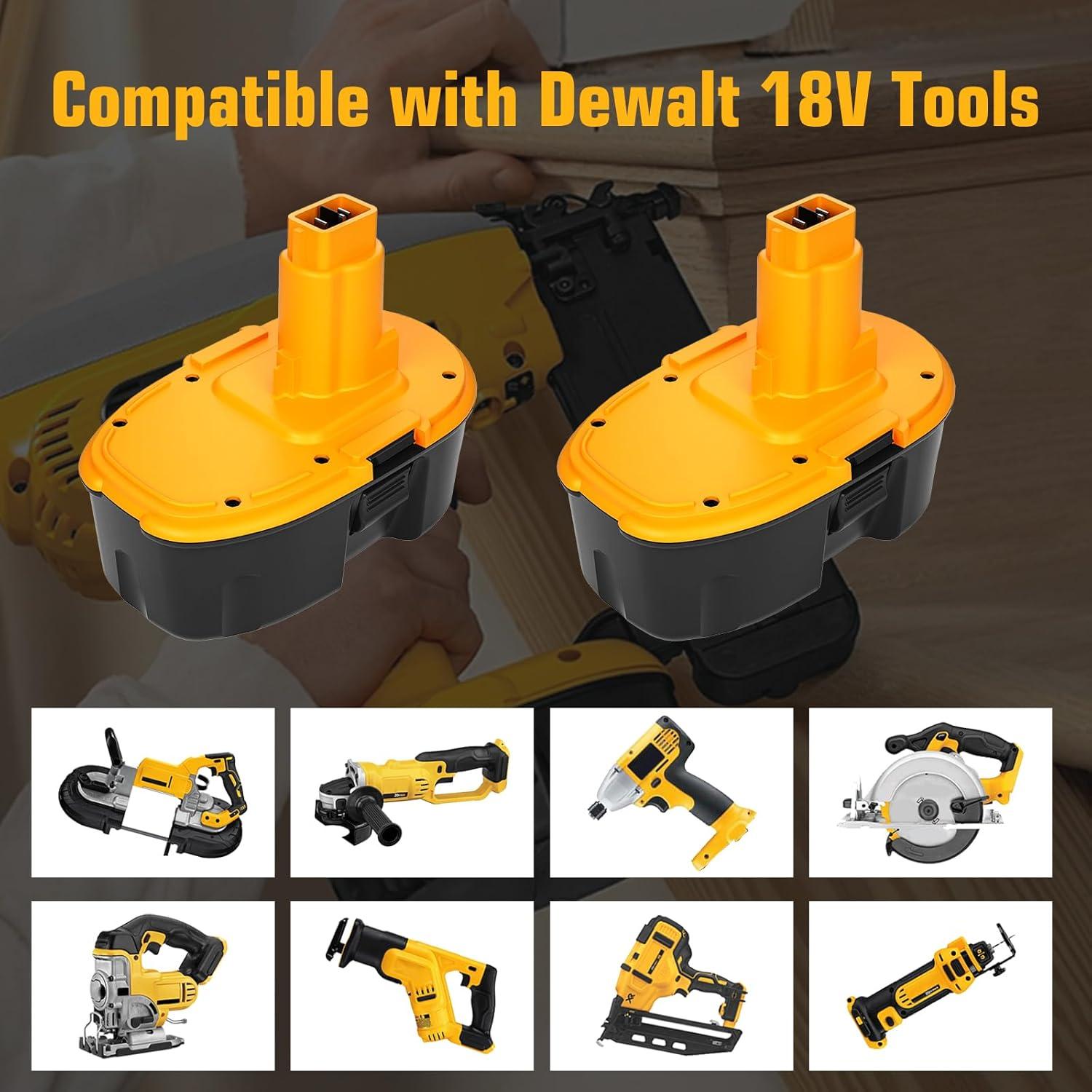 2 Baterías 4.5Ah Ni-Mh 18V Dewalt DC9096 Reemplazo