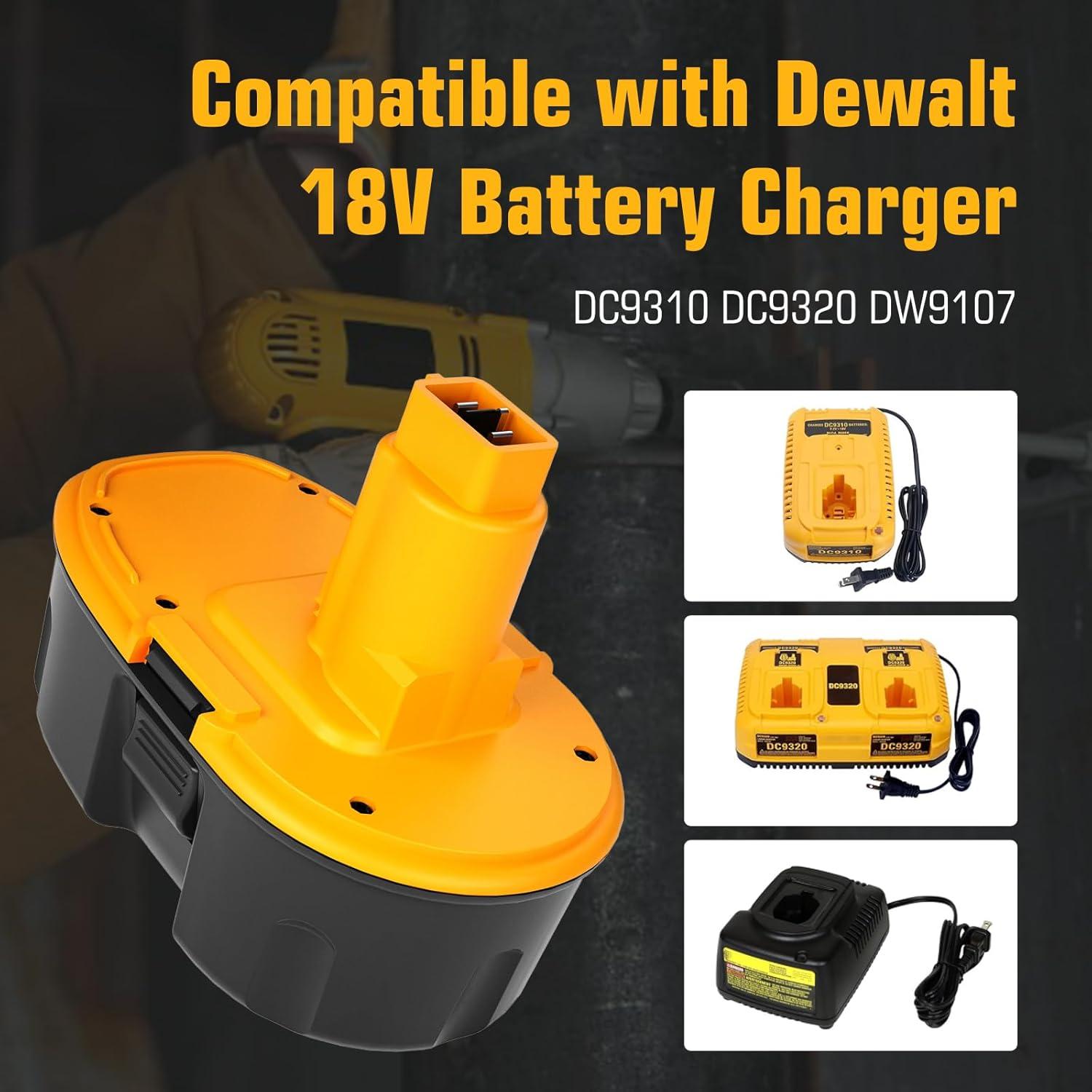 2 Baterías 4.5Ah Ni-Mh 18V Dewalt DC9096 Reemplazo