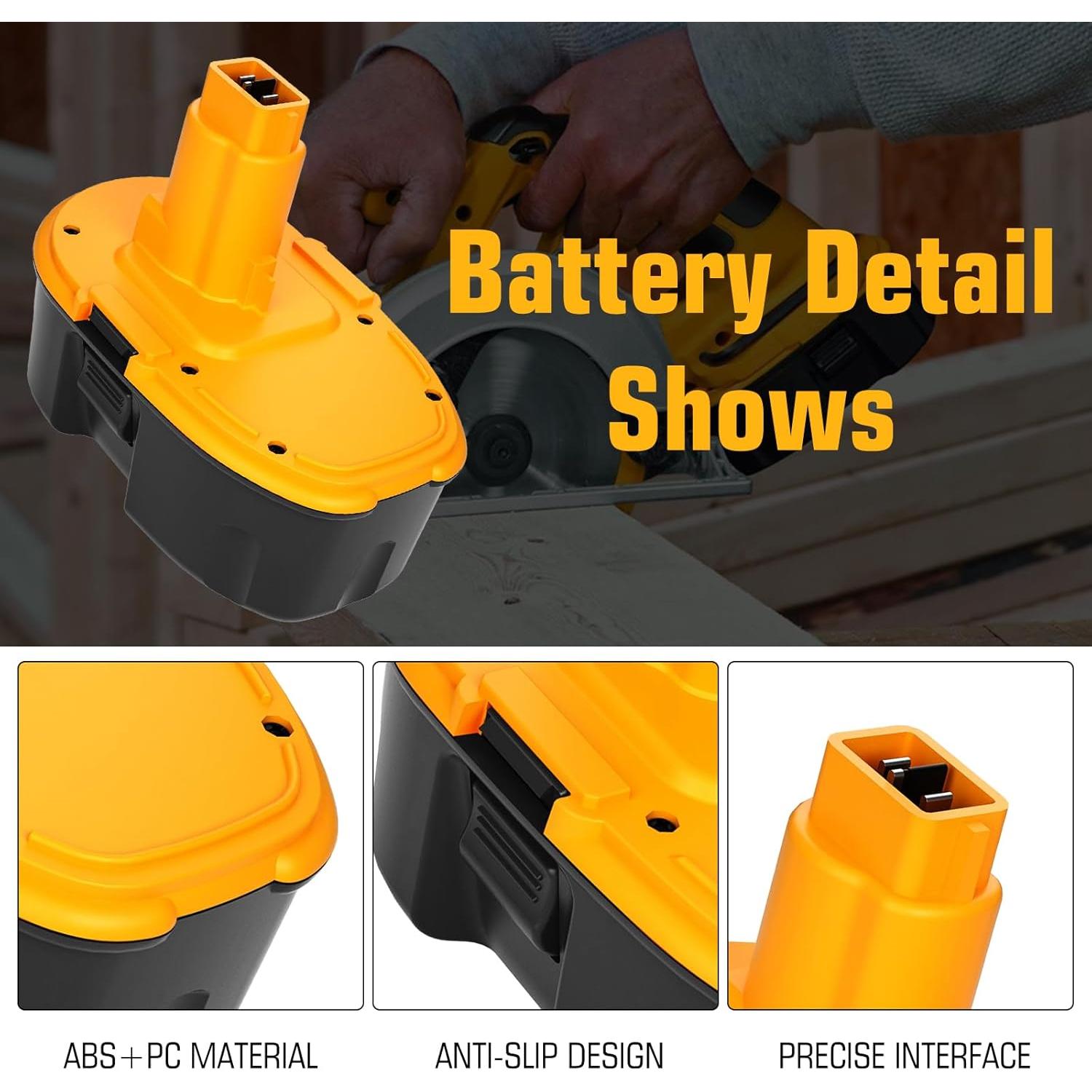 2 Baterías 4.5Ah Ni-Mh 18V Dewalt DC9096 Reemplazo