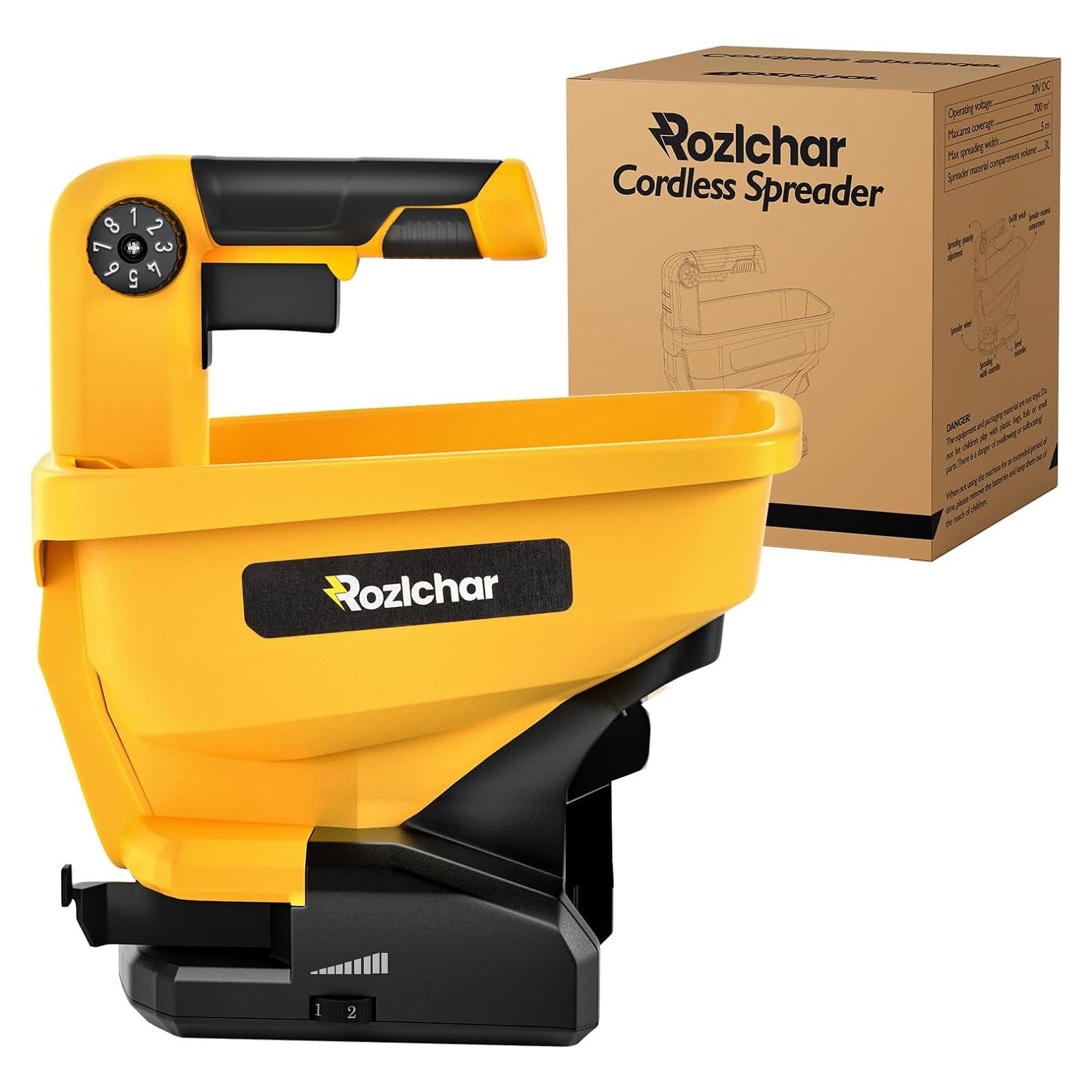 Esparcidor de Semillas Rozlchar 20V/60V para Césped 1.30 kg