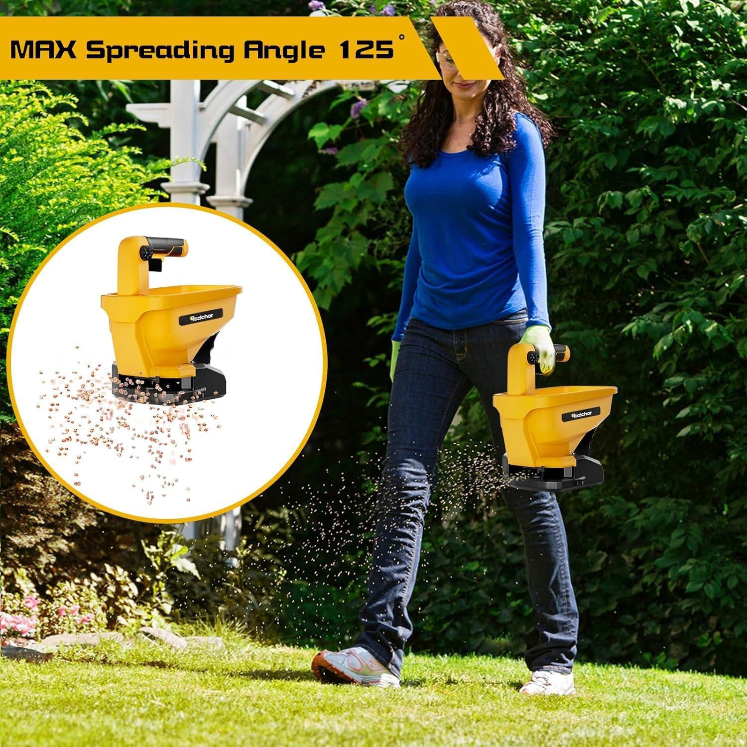 Esparcidor de Semillas Rozlchar 20V/60V para Césped 1.30 kg