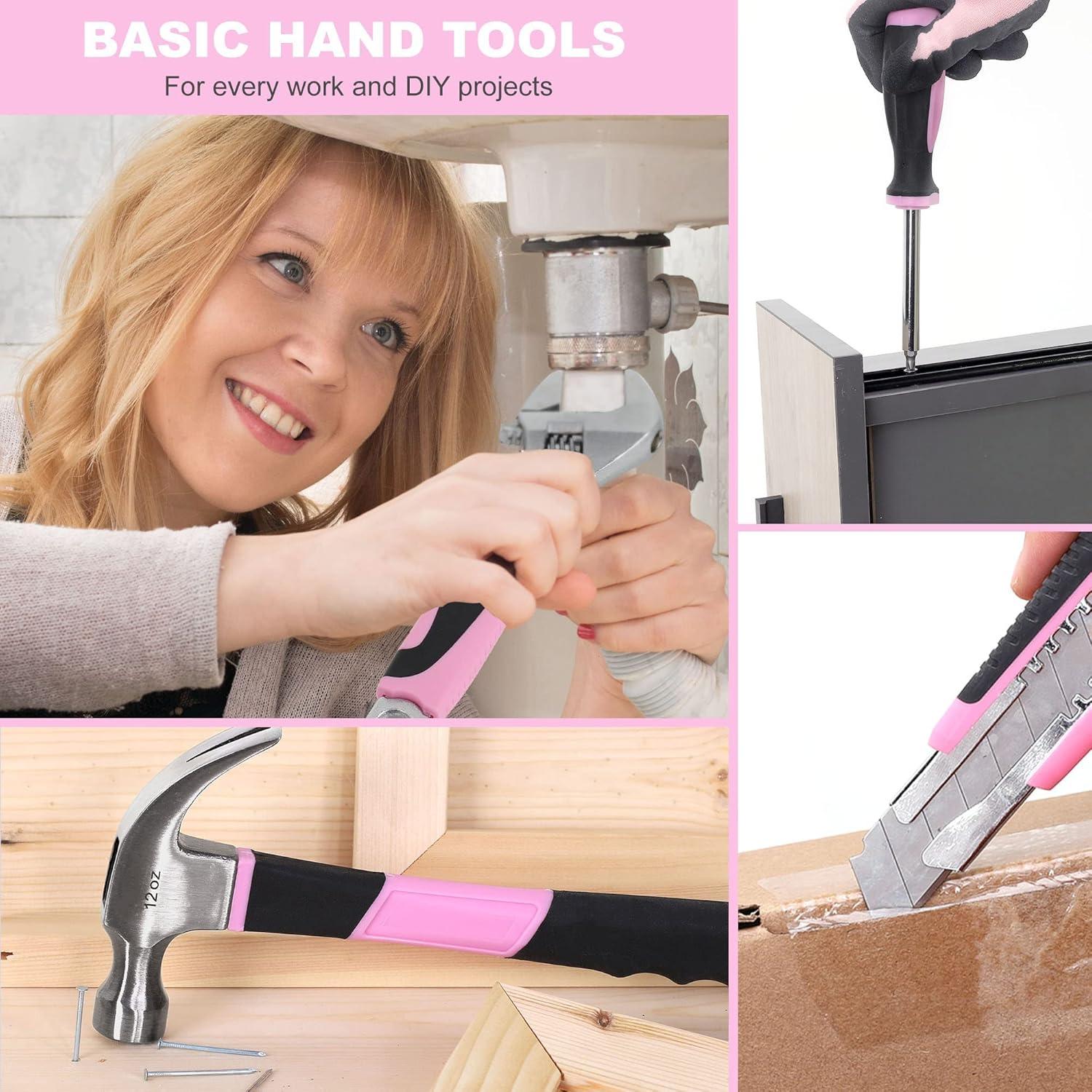 Juego de Taladro Rosa 12V FASTPRO 175 Piezas con Bolsa 30.48 cm