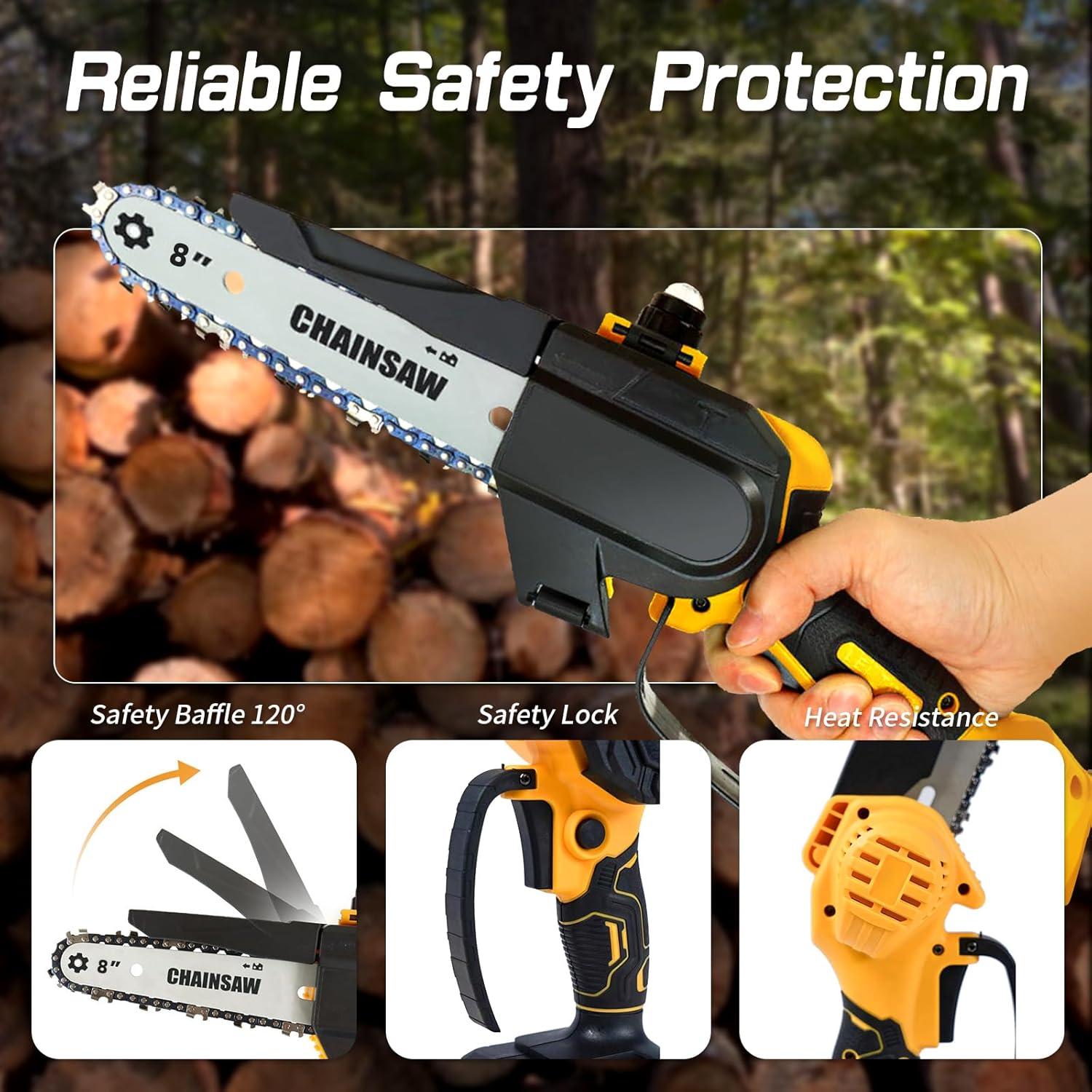 Sierra de Cadena Mini Inalámbrica SavvyMate 8" Batería 1280W