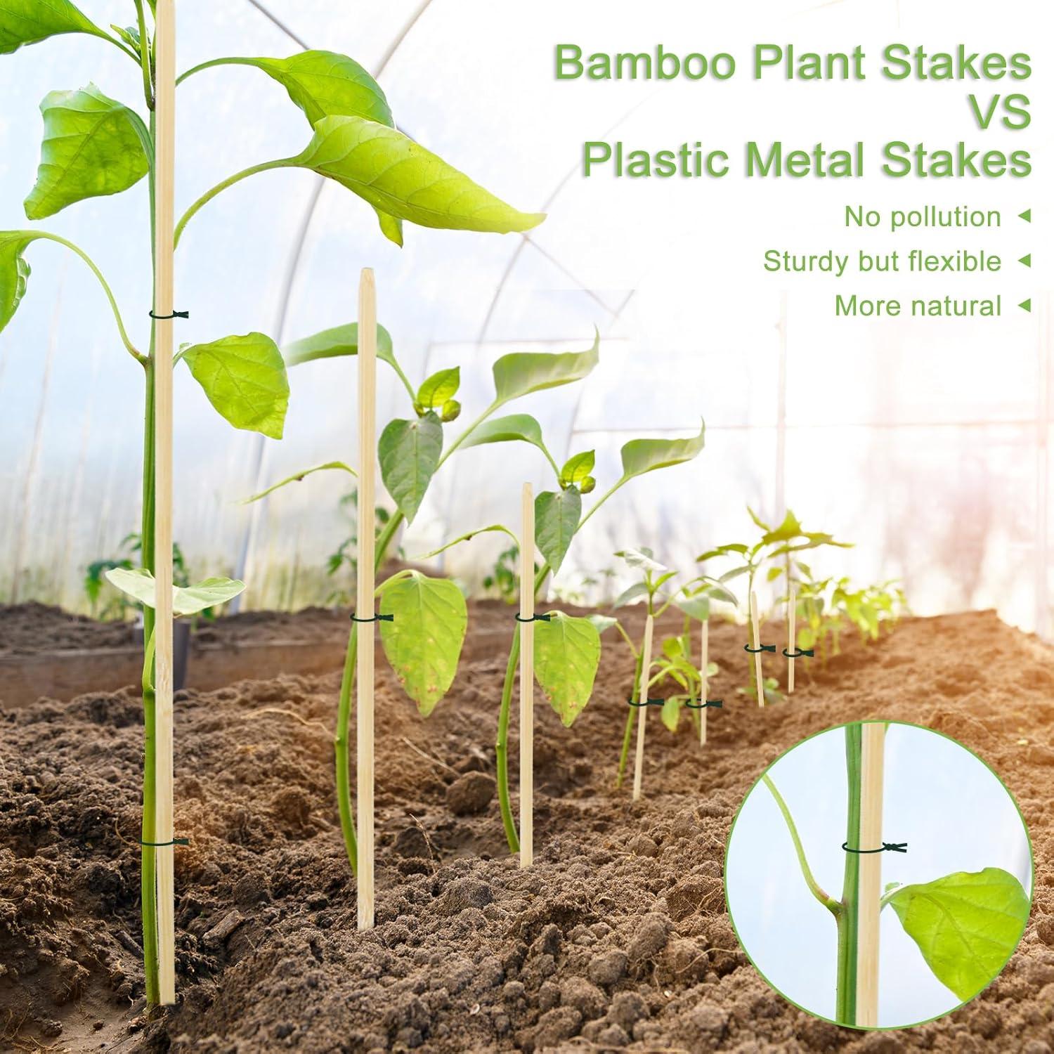 Estacas de Bambú para Jardinería 45.72 cm - 40 PCS