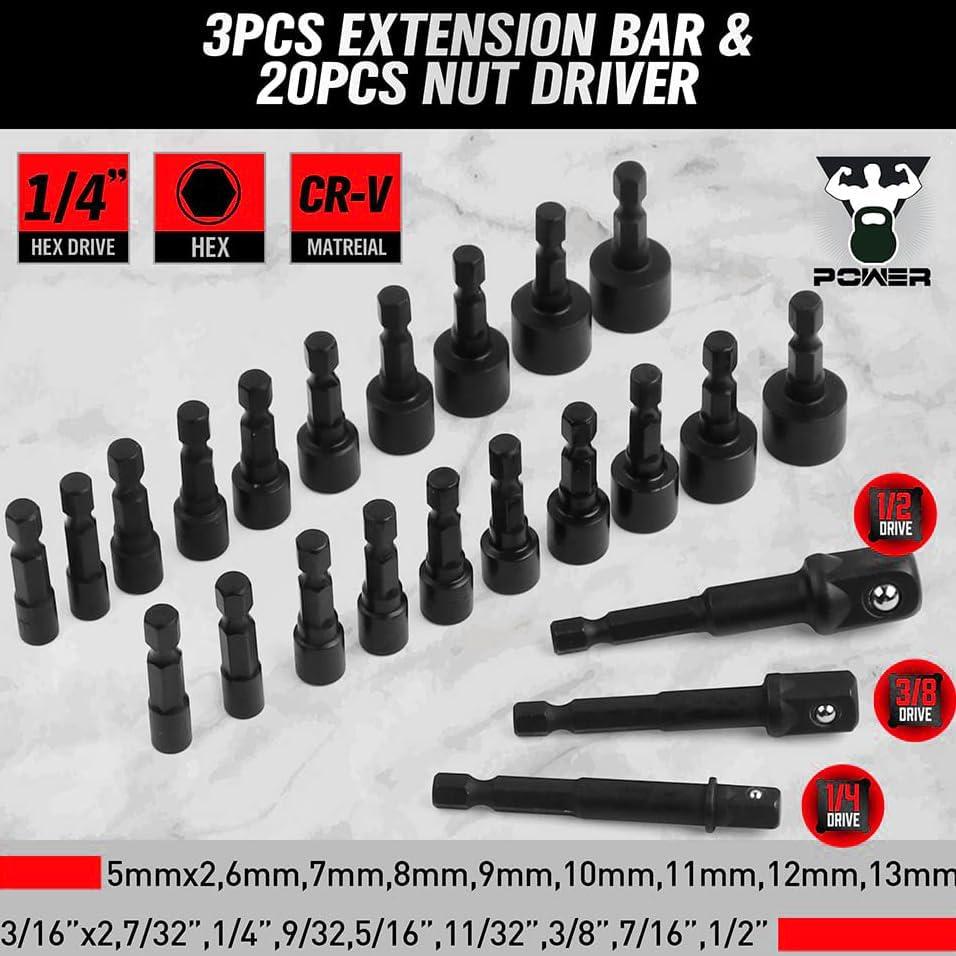 Juego de Puntas de Destornillador TOHOME 232 Piezas Acero CR-V