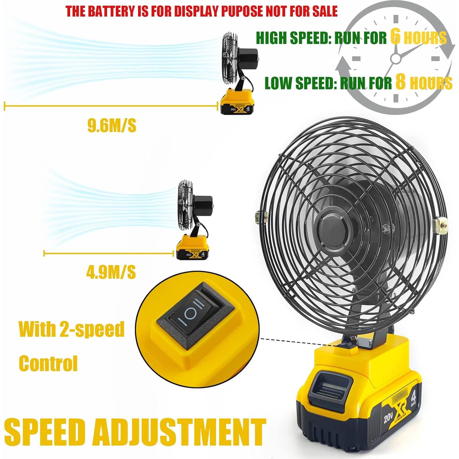 Ventilador Portátil BPOPO 20V Sin Cable para Trabajo Exterior