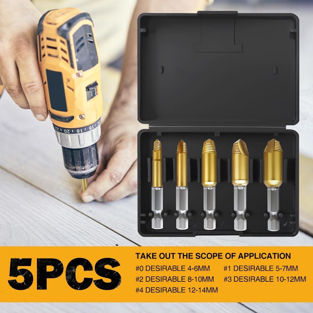 Juego de Extractores de Tornillos Dañados PRYZALO 5 Piezas HSS