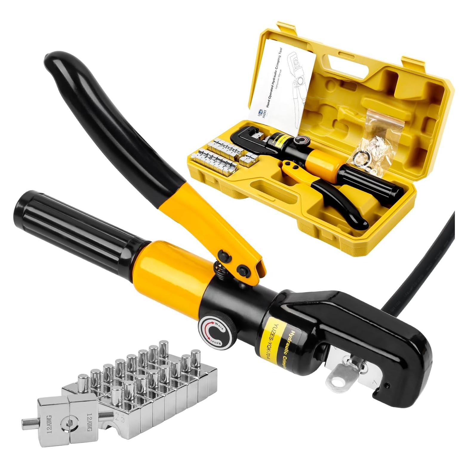 Crimpadora Hidráulica YUZES 10 Toneladas con 9 Matrices