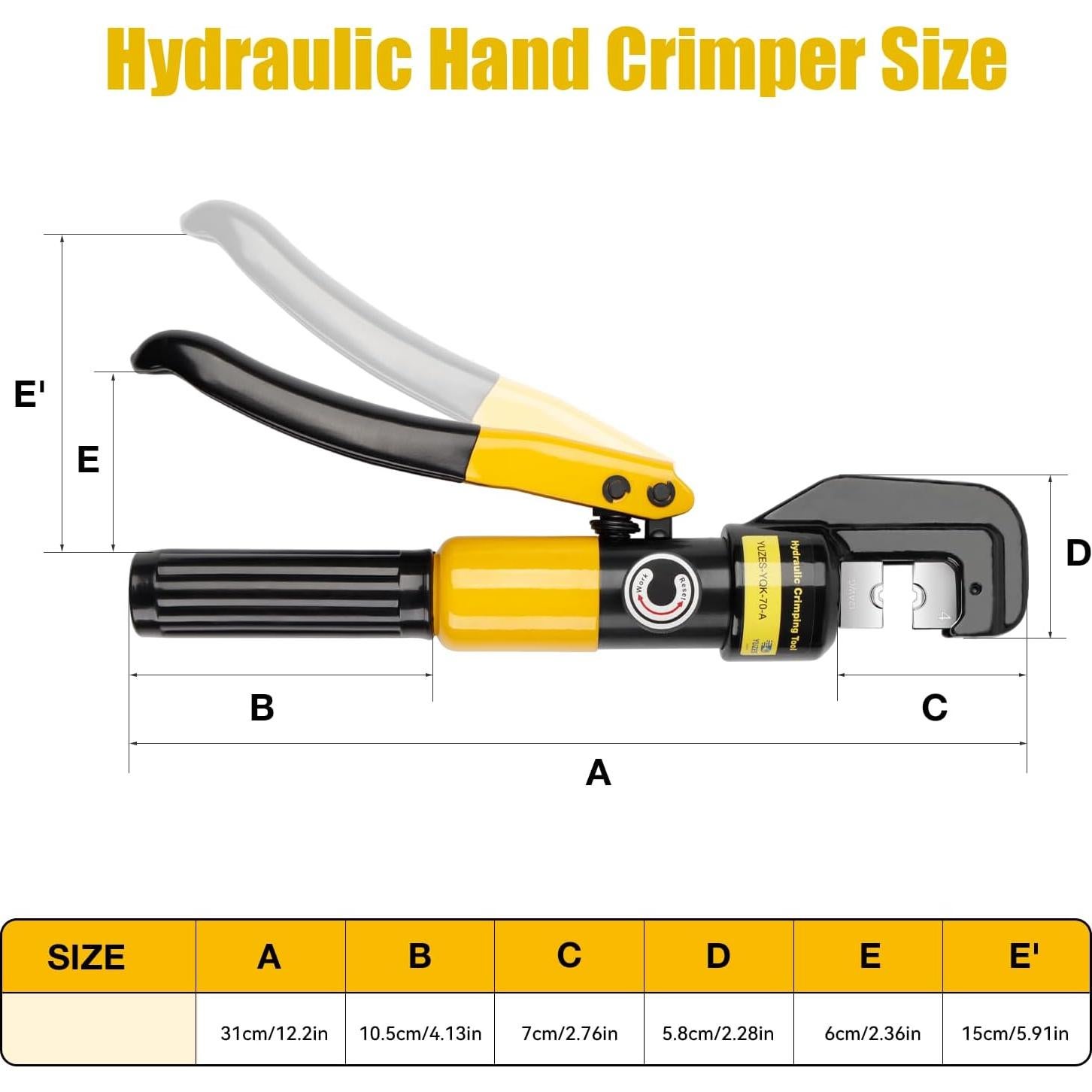 Crimpadora Hidráulica YUZES 10 Toneladas con 9 Matrices