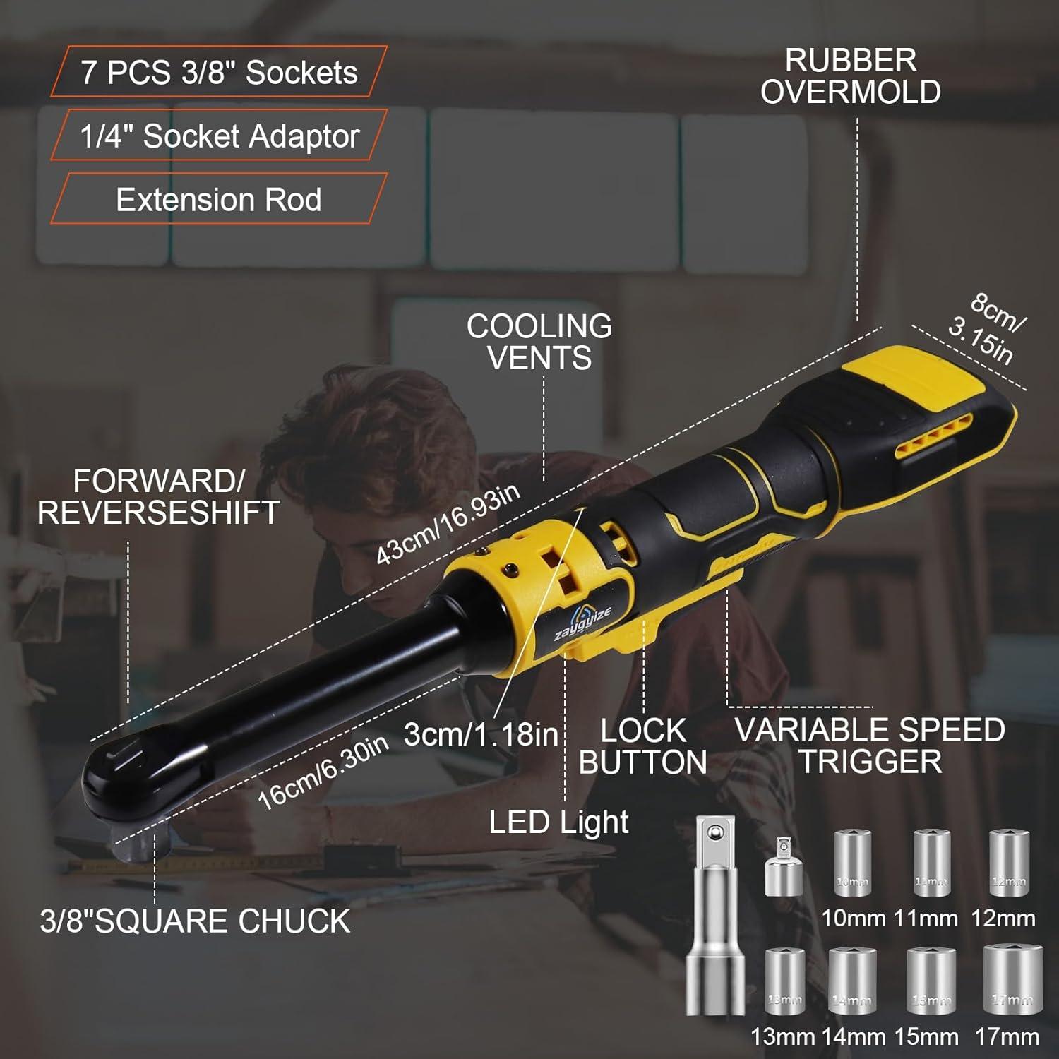 Llave de Carraca Inalámbrica Zaygyize 3/8" 100 N.m 600 RPM