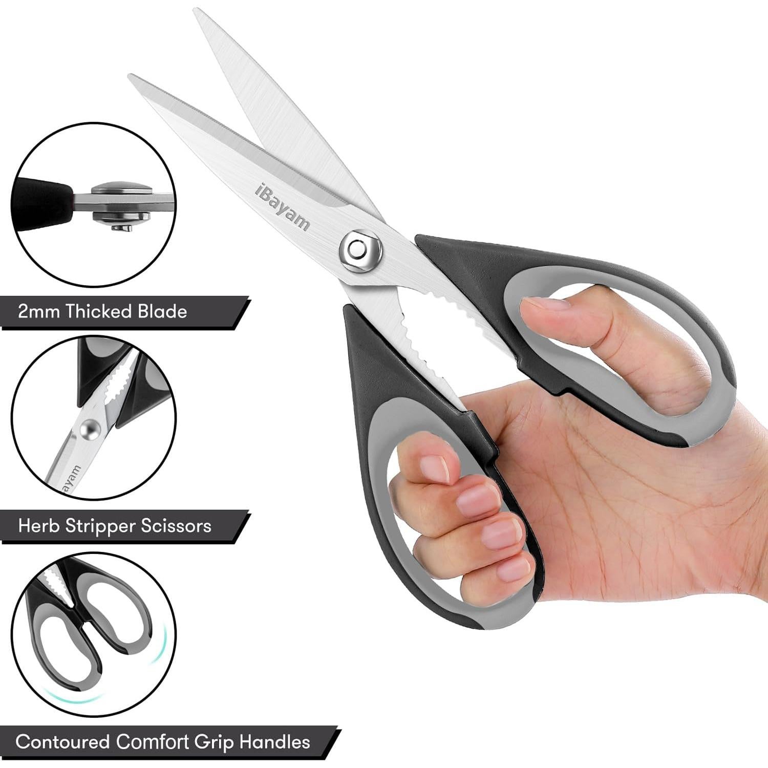 Tijeras de Cocina iBayam Multiusos 21.6 cm Acero Inoxidable