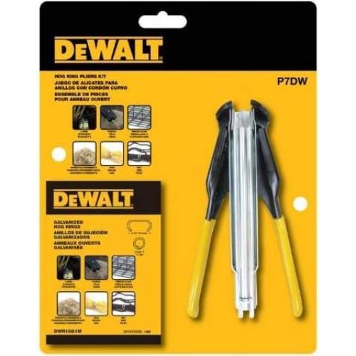 Kit de Alicates de Anillo de Cerdo Dewalt P7DW + 1000 Anillos Galvanizados