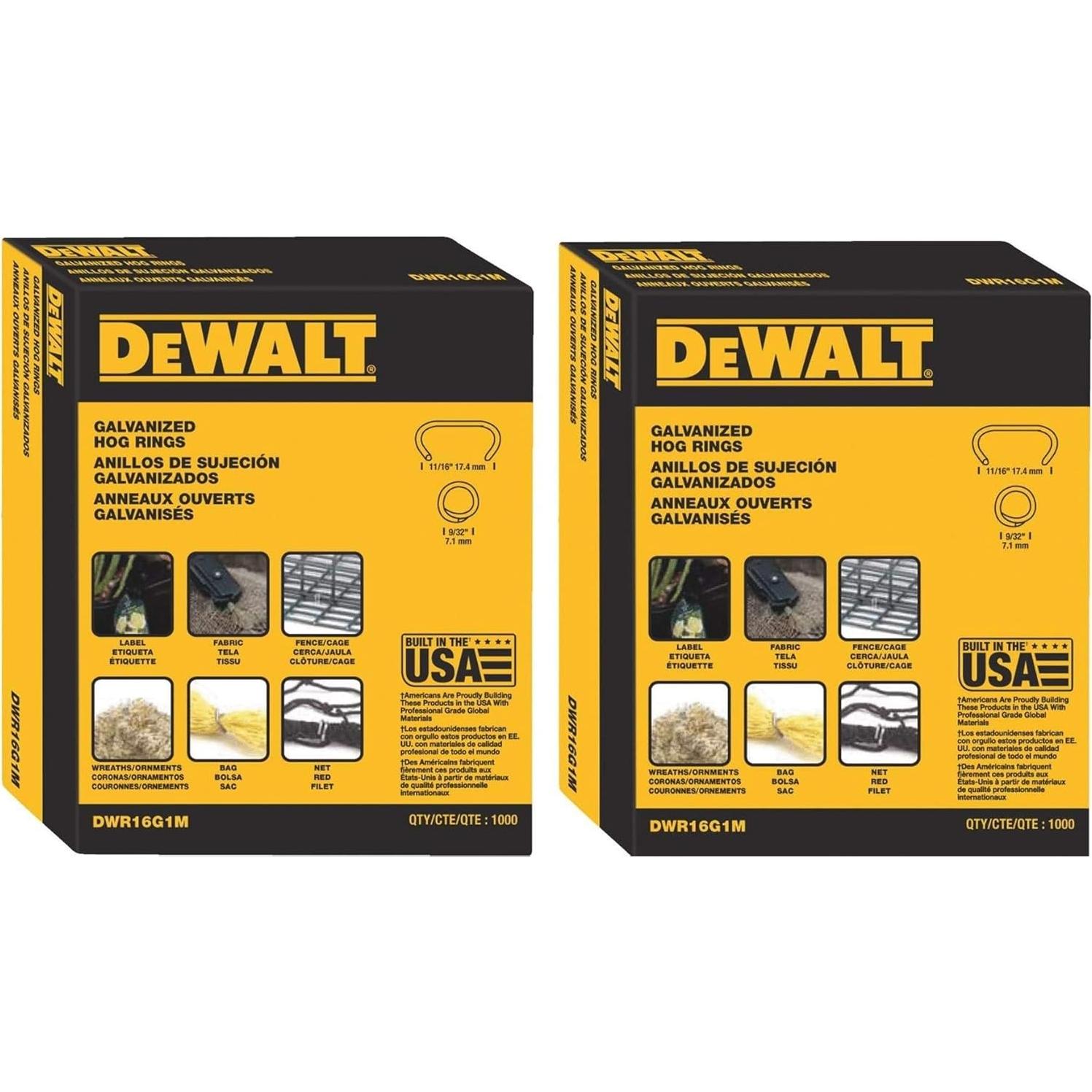 Kit de Alicates de Anillo de Cerdo Dewalt P7DW + 1000 Anillos Galvanizados