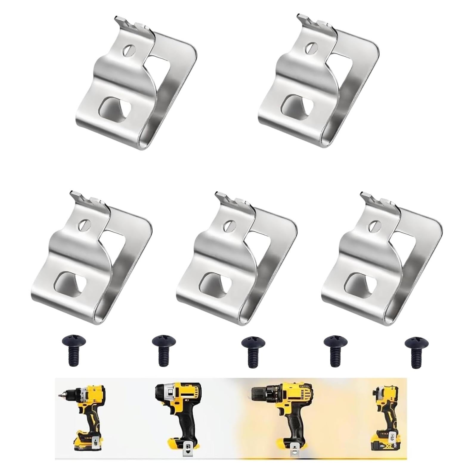 5 Clips de Cinturón Acero Inoxidable Dewalt N268241 20V