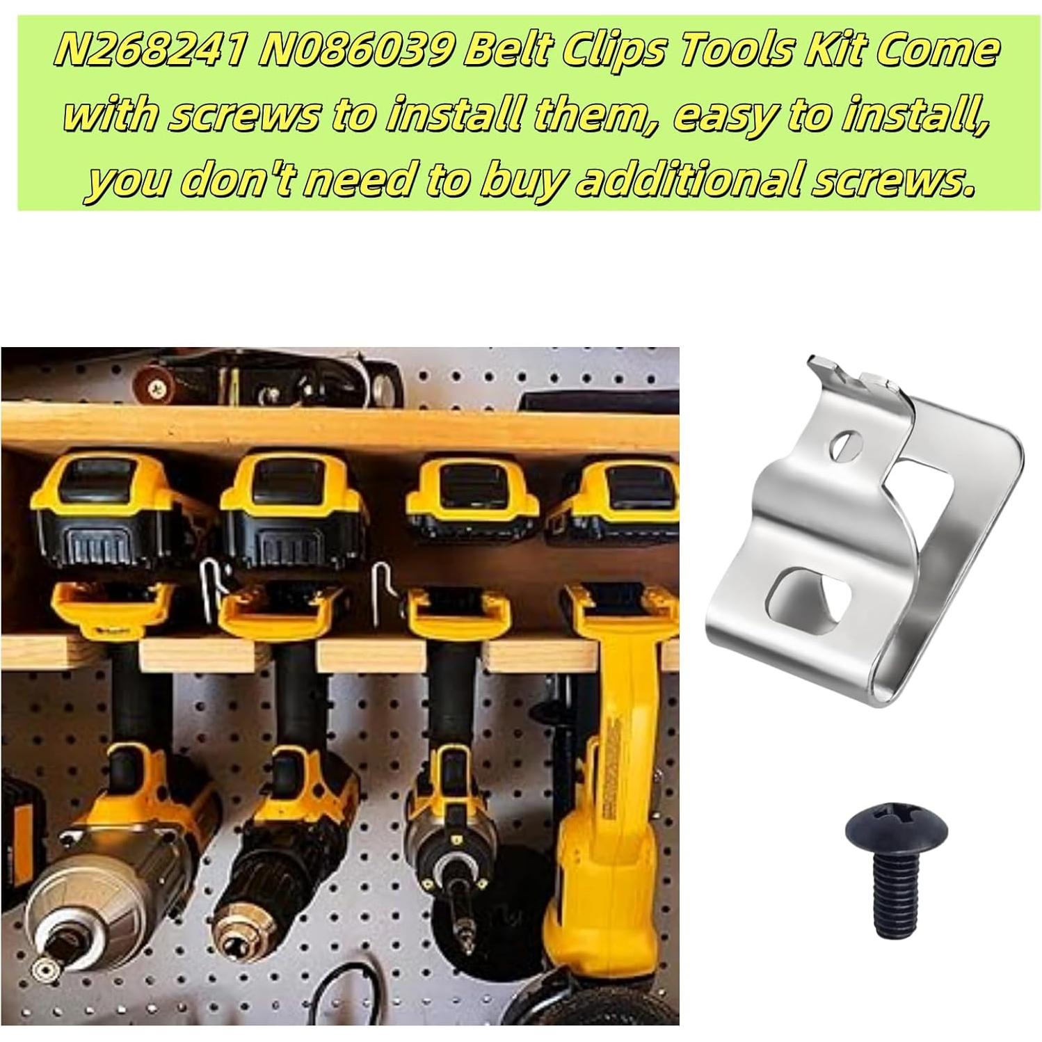 5 Clips de Cinturón Acero Inoxidable Dewalt N268241 20V