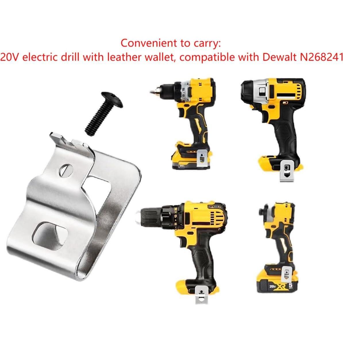 5 Clips de Cinturón Acero Inoxidable Dewalt N268241 20V