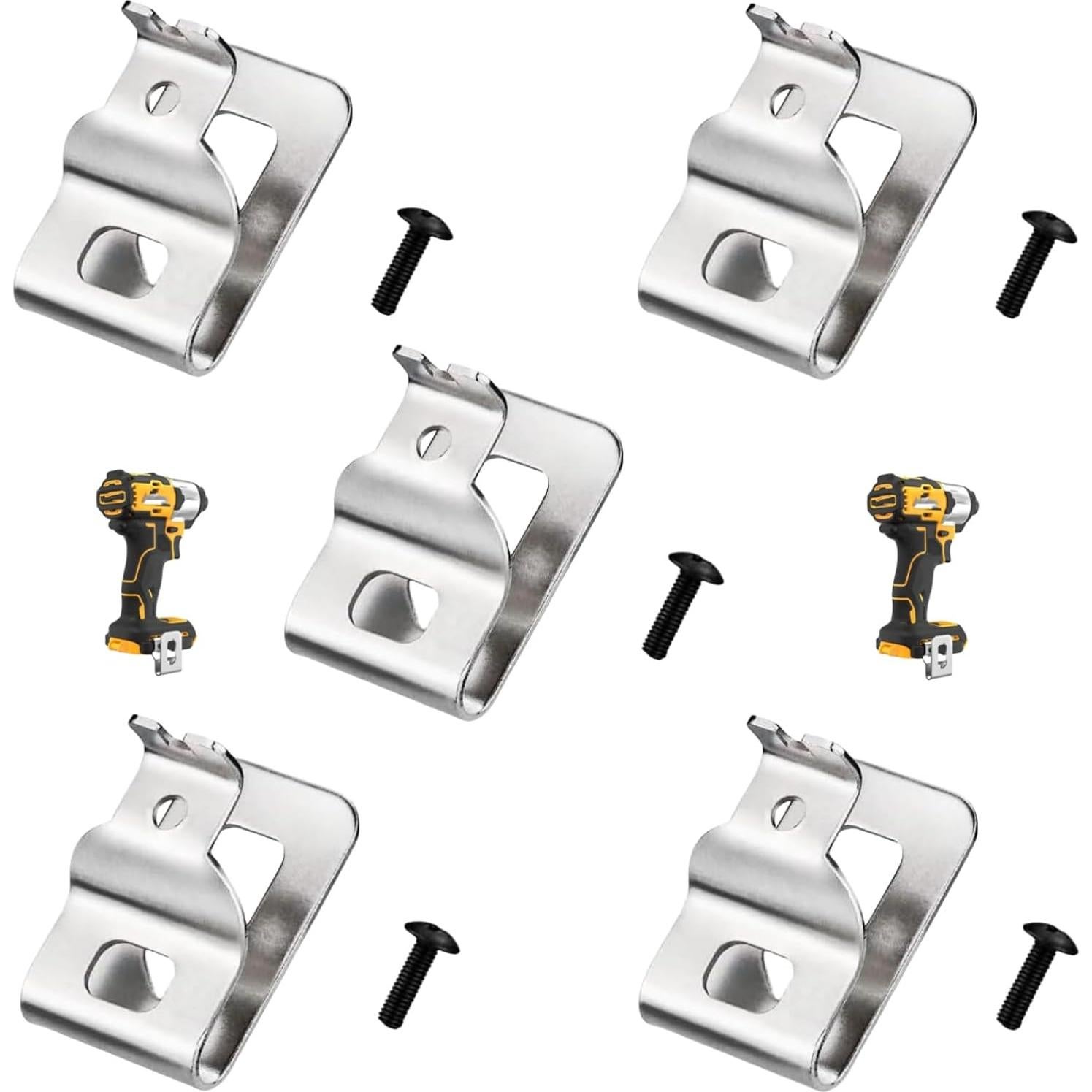 5 Clips de Cinturón Acero Inoxidable Dewalt N268241 20V