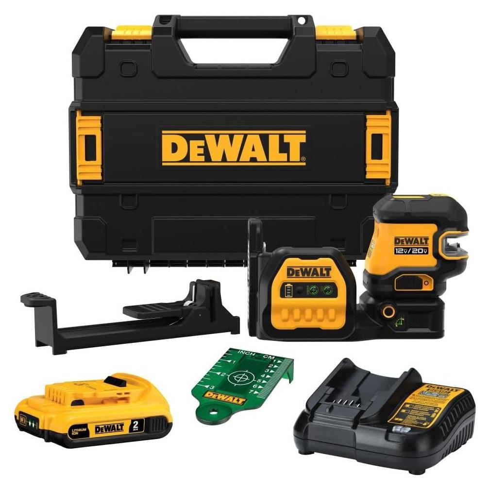 Nivel Láser Verde DEWALT 20V MAX 2-Punto con Batería 2Ah