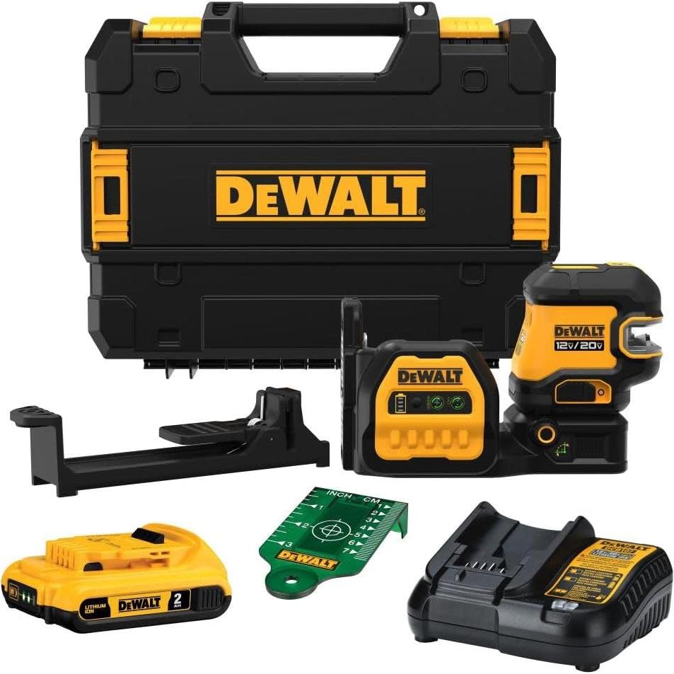 Nivel Láser Verde DEWALT 20V MAX 2-Punto con Batería 2Ah