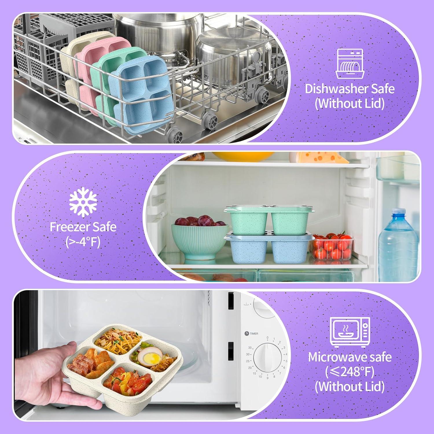 Contenedores de Snack CSQLJ 4 Compartimentos Reutilizables