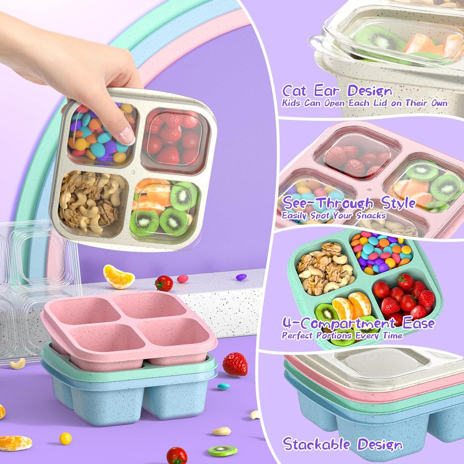 Contenedores de Snack CSQLJ 4 Compartimentos Reutilizables