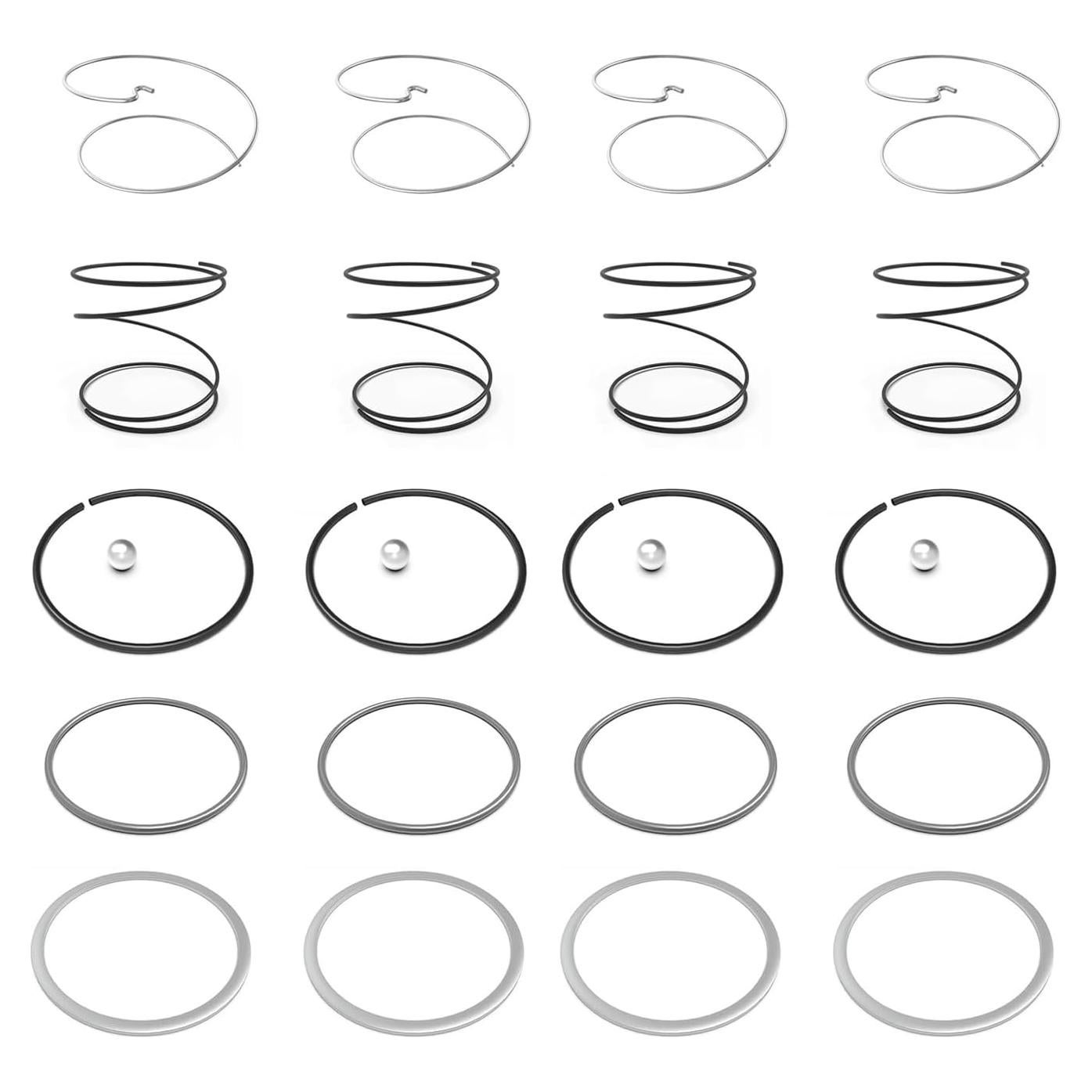 Updated N078434 N089668 Spring Kits with Steel Ball for Dewalt Impact DC825, DCF887, DCF885, DCF886 Impact Driver Spring Kit - 4 Pack