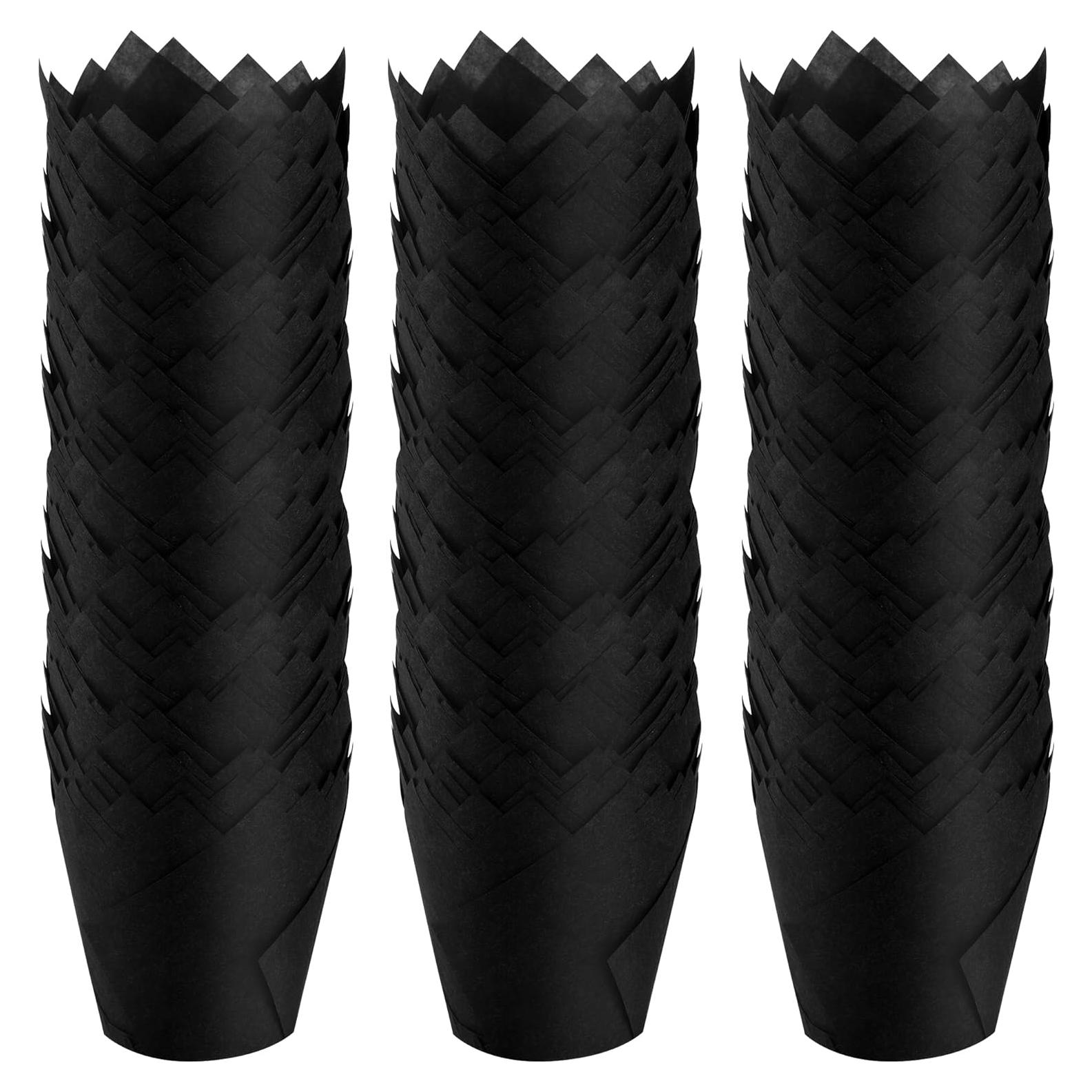 Mini Tazas para Hornear Tulipán Ruisita 150 Piezas Negro