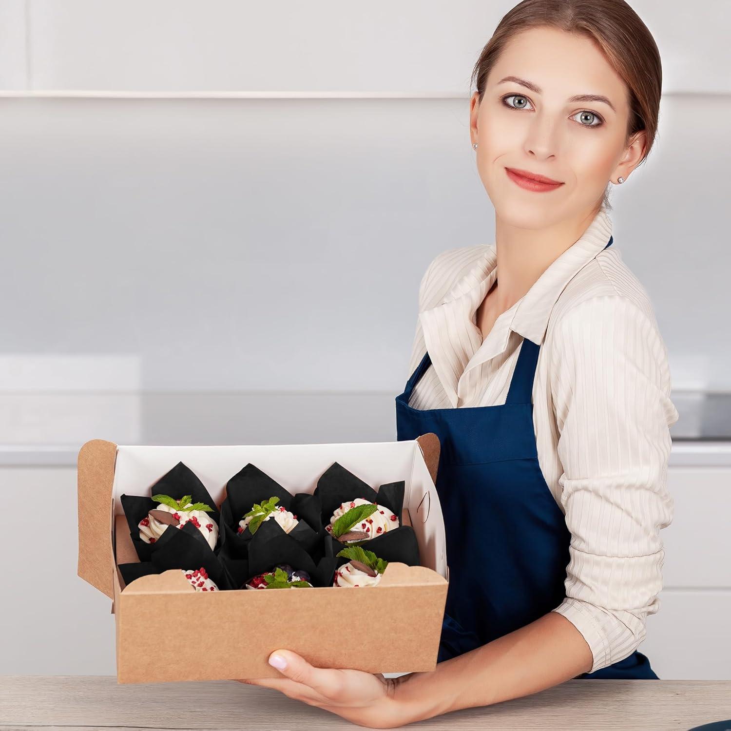 Mini Tazas para Hornear Tulipán Ruisita 150 Piezas Negro