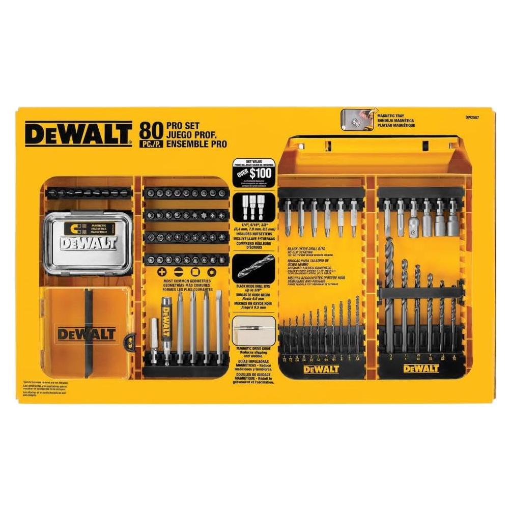 Juego de Perforación y Atornillado DEWALT DW2587 - 80 Piezas